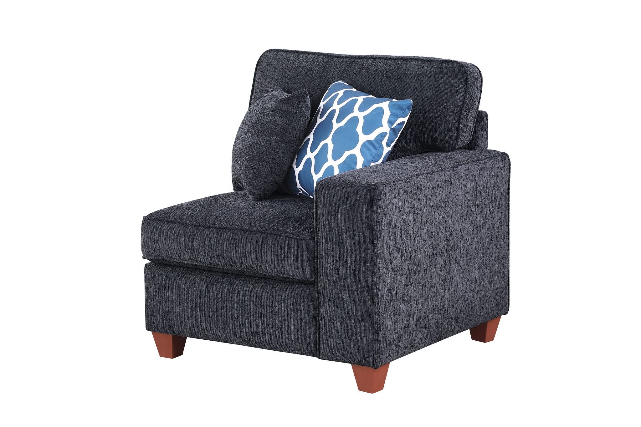 Lily - Sectional Sofa With Ottoman - Black - Image 4