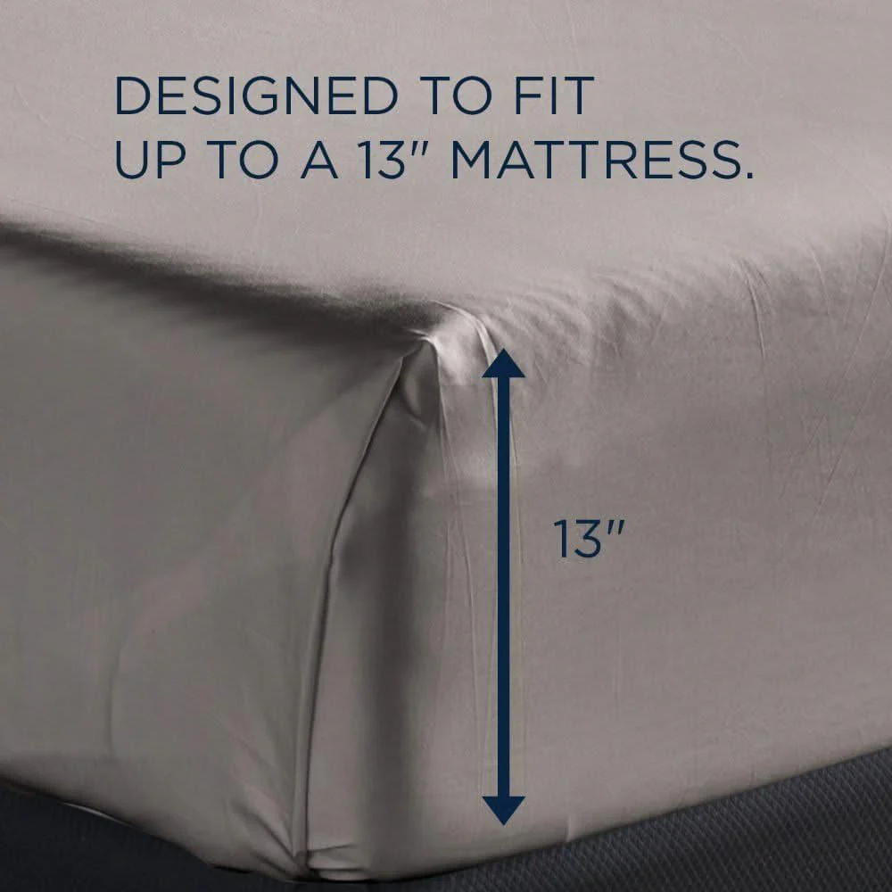 Linens - Tempur Luxe Egyptian Cotton Sheet Set - Cool Gray - Image 4