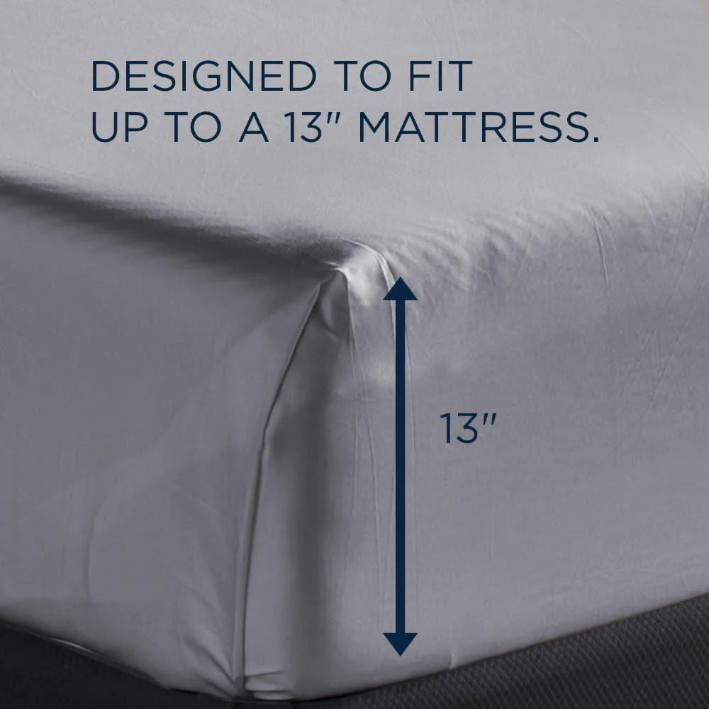 Linens - Tempur Luxe Egyptian Cotton Sheet Set - Silver Mist - Image 4