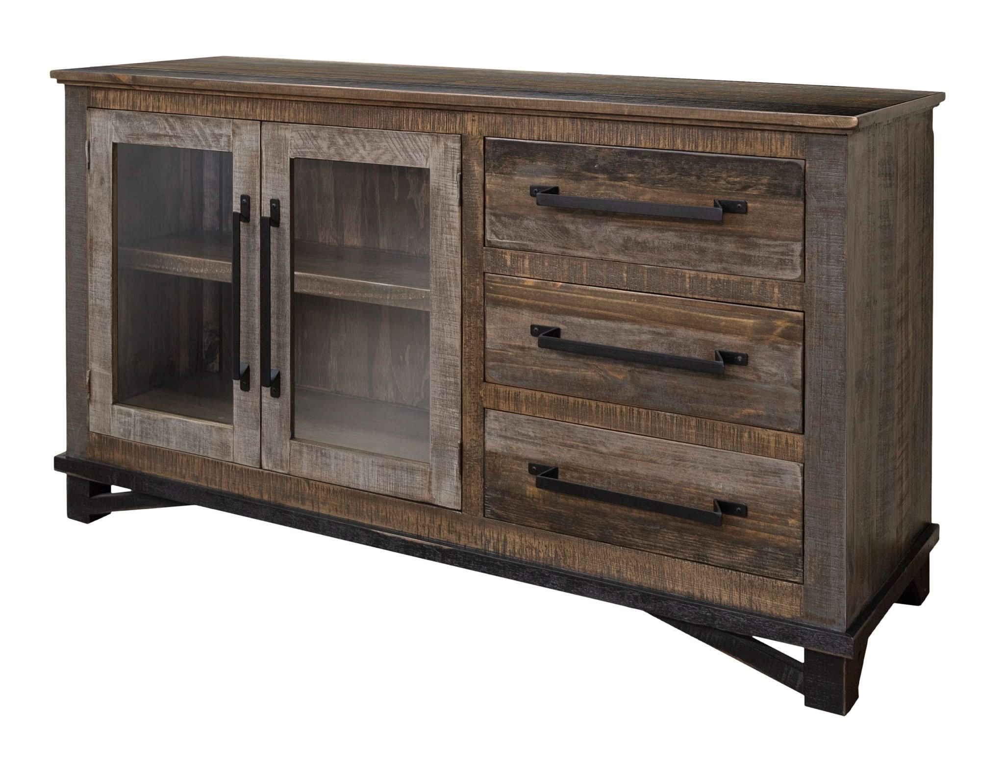 Loft - 60” Buffet With 3 Drawer / 2 Doors - Two Tone Gray / Brown - Image 4