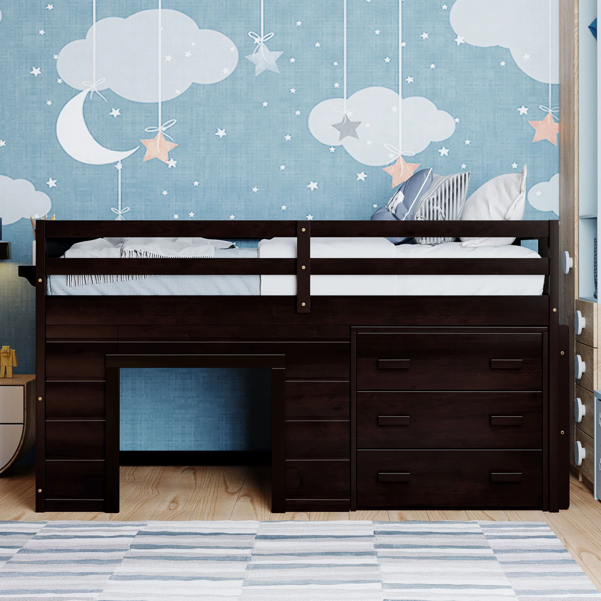 Loft Bed With Cabinet And Shelf - Image 5