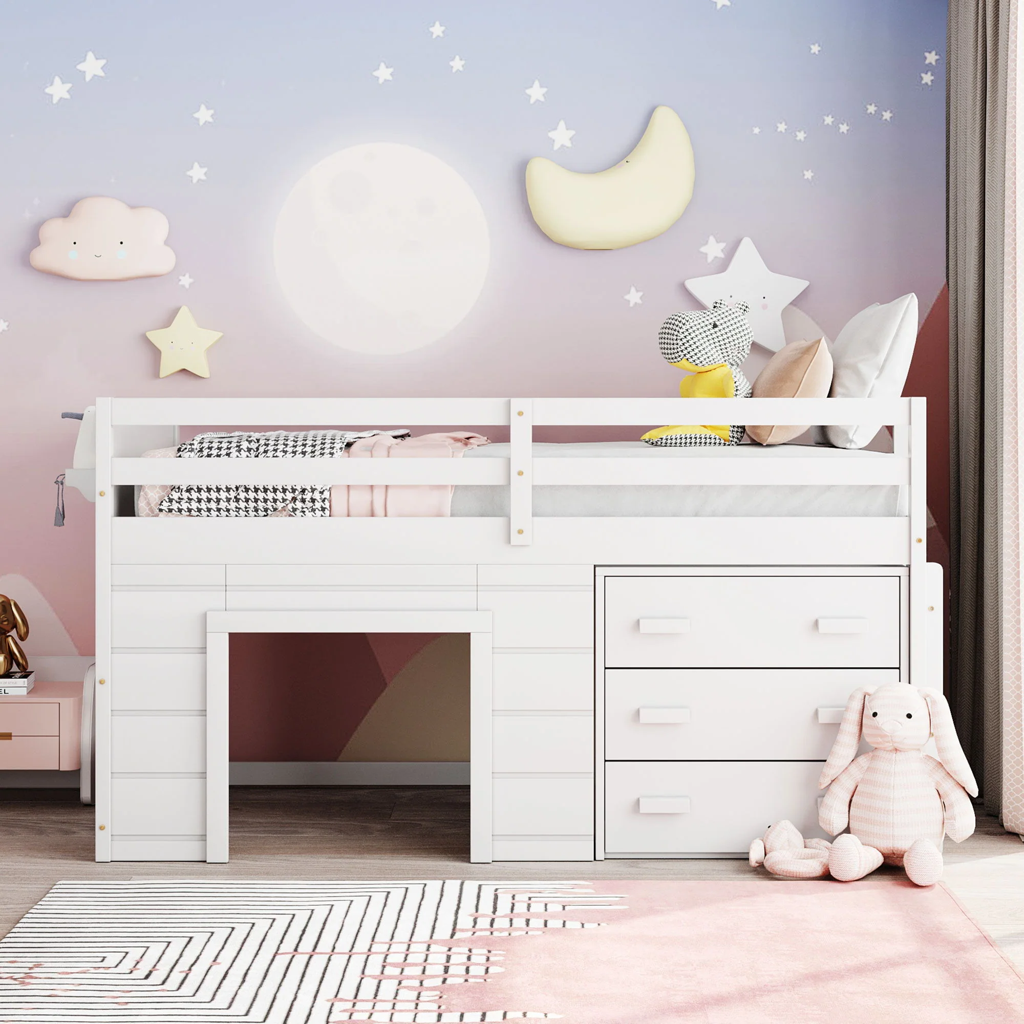 Loft Bed With Cabinet And Shelf - Image 6