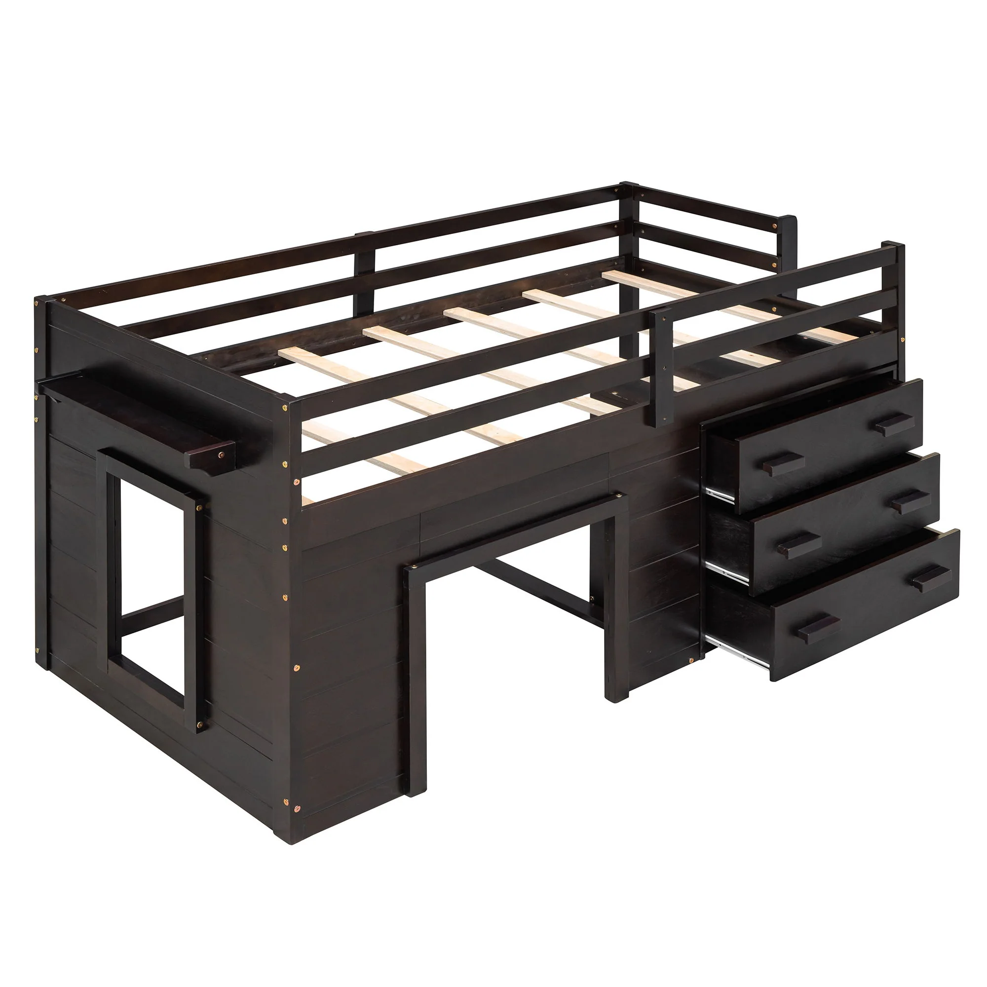 Loft Bed With Cabinet And Shelf - Image 8