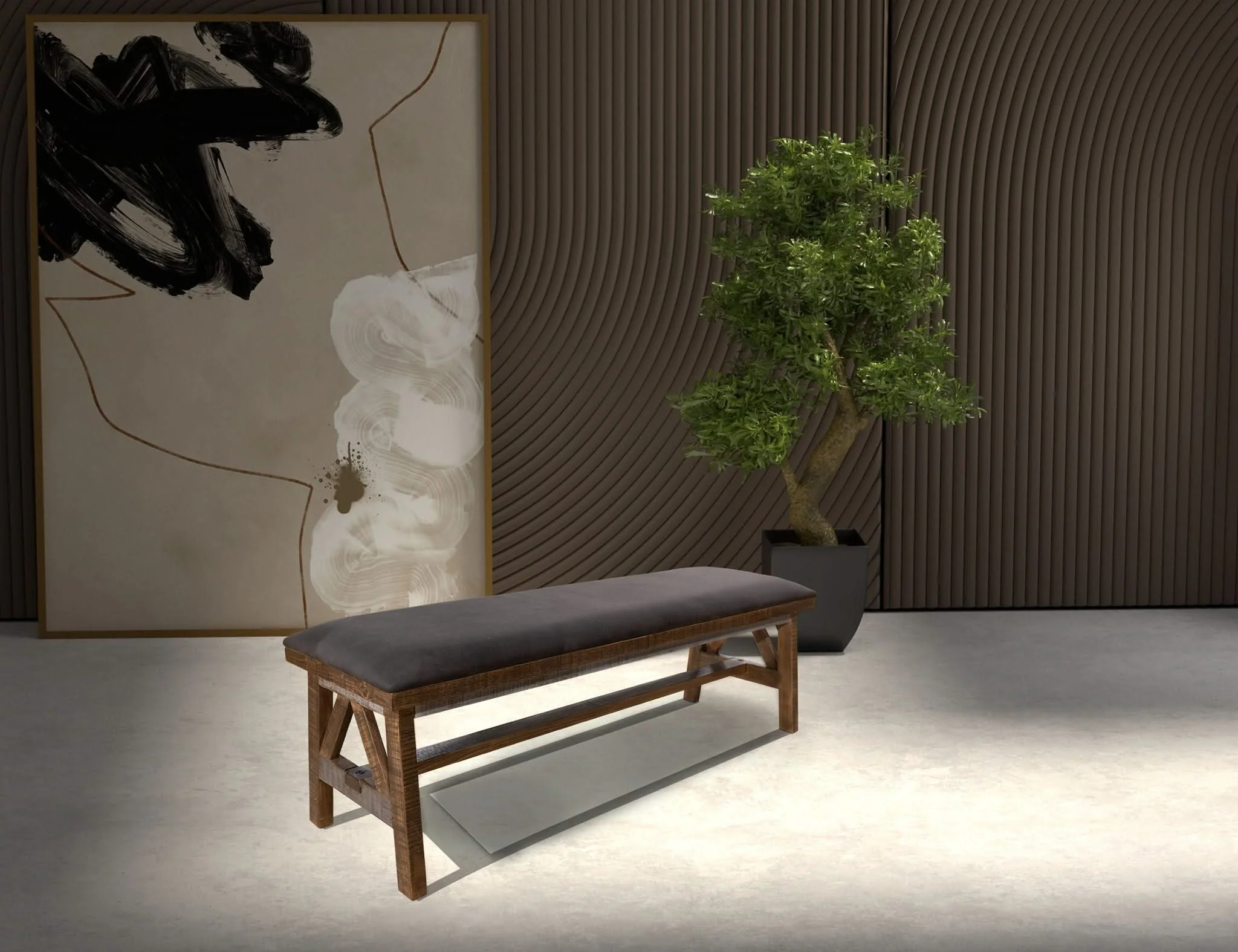 Loft - Bench - Gray / Brown - Image 3