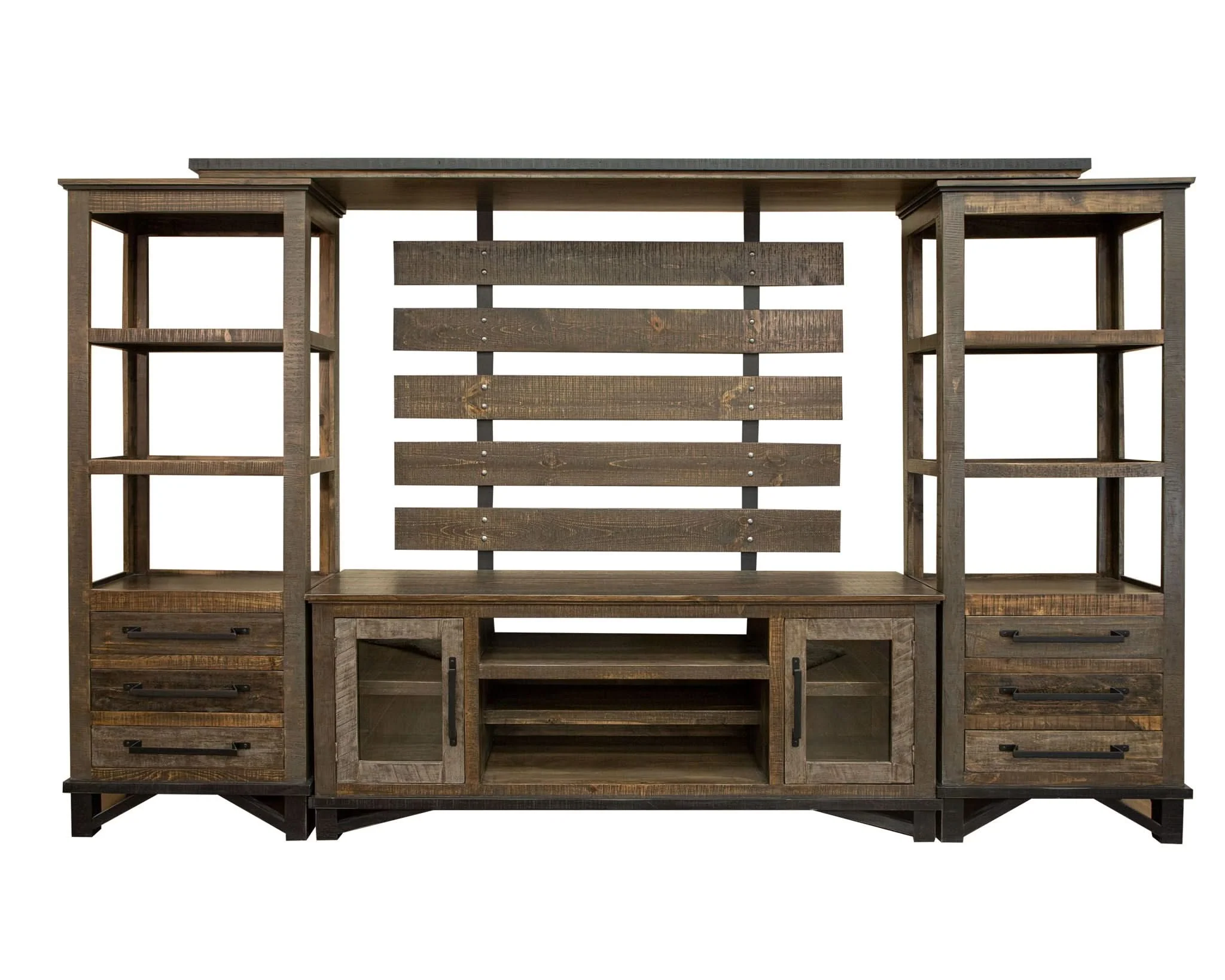 Loft - TV Stand / Wall Unit - Two Tone Gray / Brown - Image 4