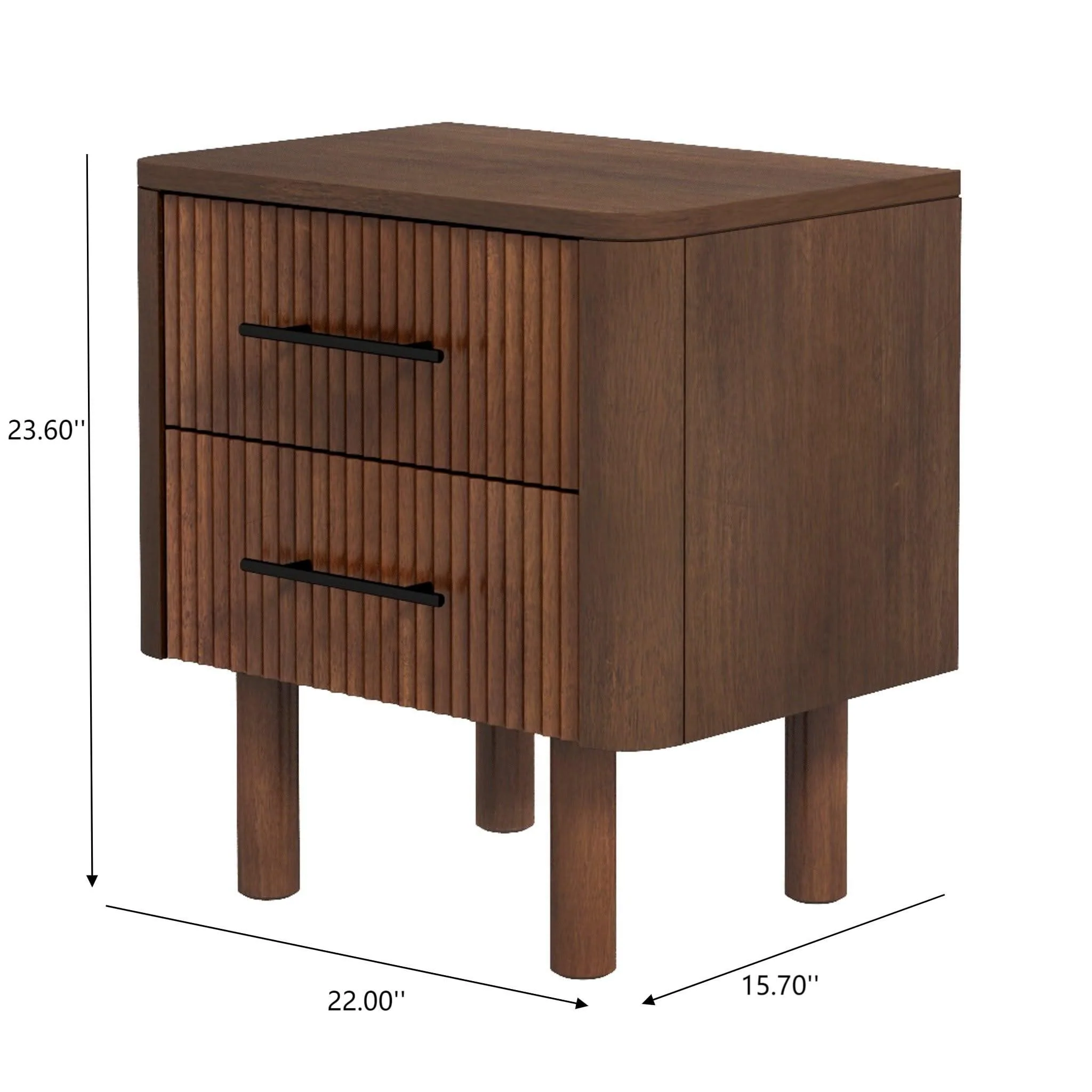 Logan - Nightsd Bed Side Tables With 2 Drawers - Brown - Image 3