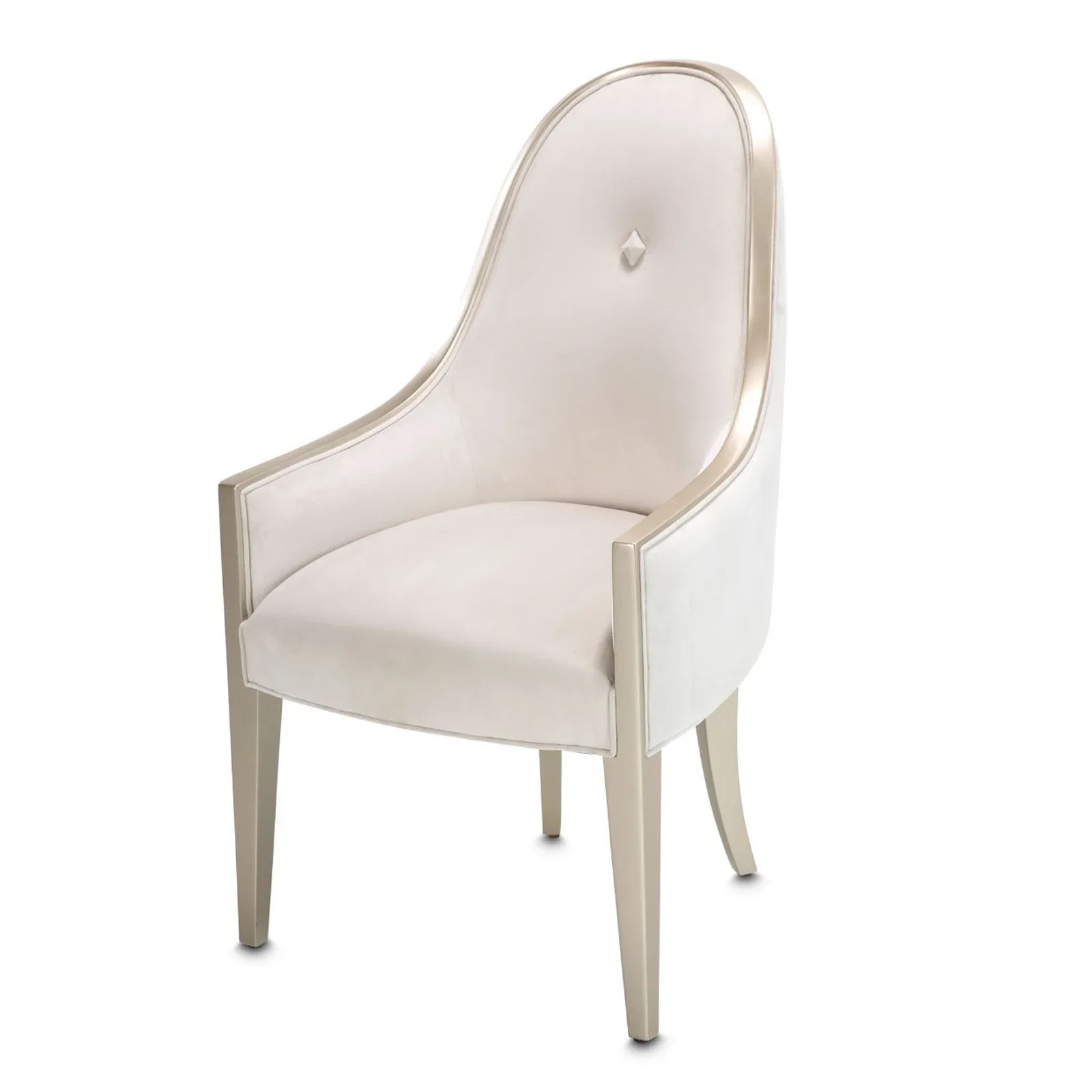London Place Creamy Pearl Arm Chair with Platinum Accents - Image 2