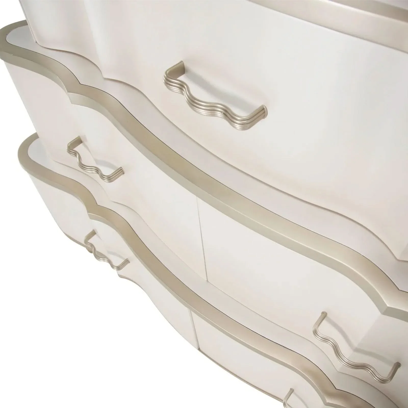 London Place Pearl Cream Modern Glam Tiered 6 Drawer Storage Chest - Image 6