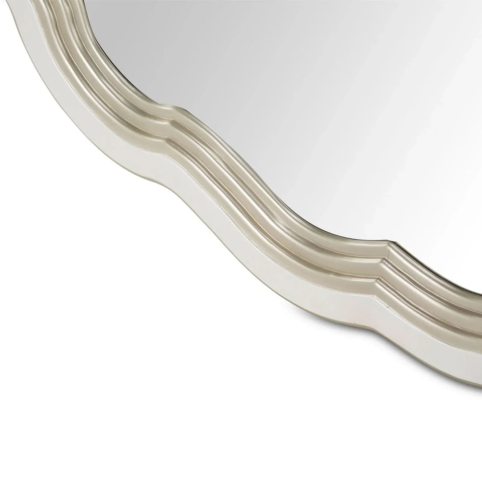 London Place Pearl Cream Modern Glam Wall Mirror - Image 4