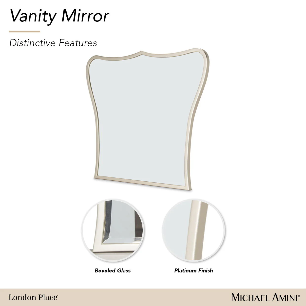 London Place - Vanity Mirror - Creamy Pearl - Image 2