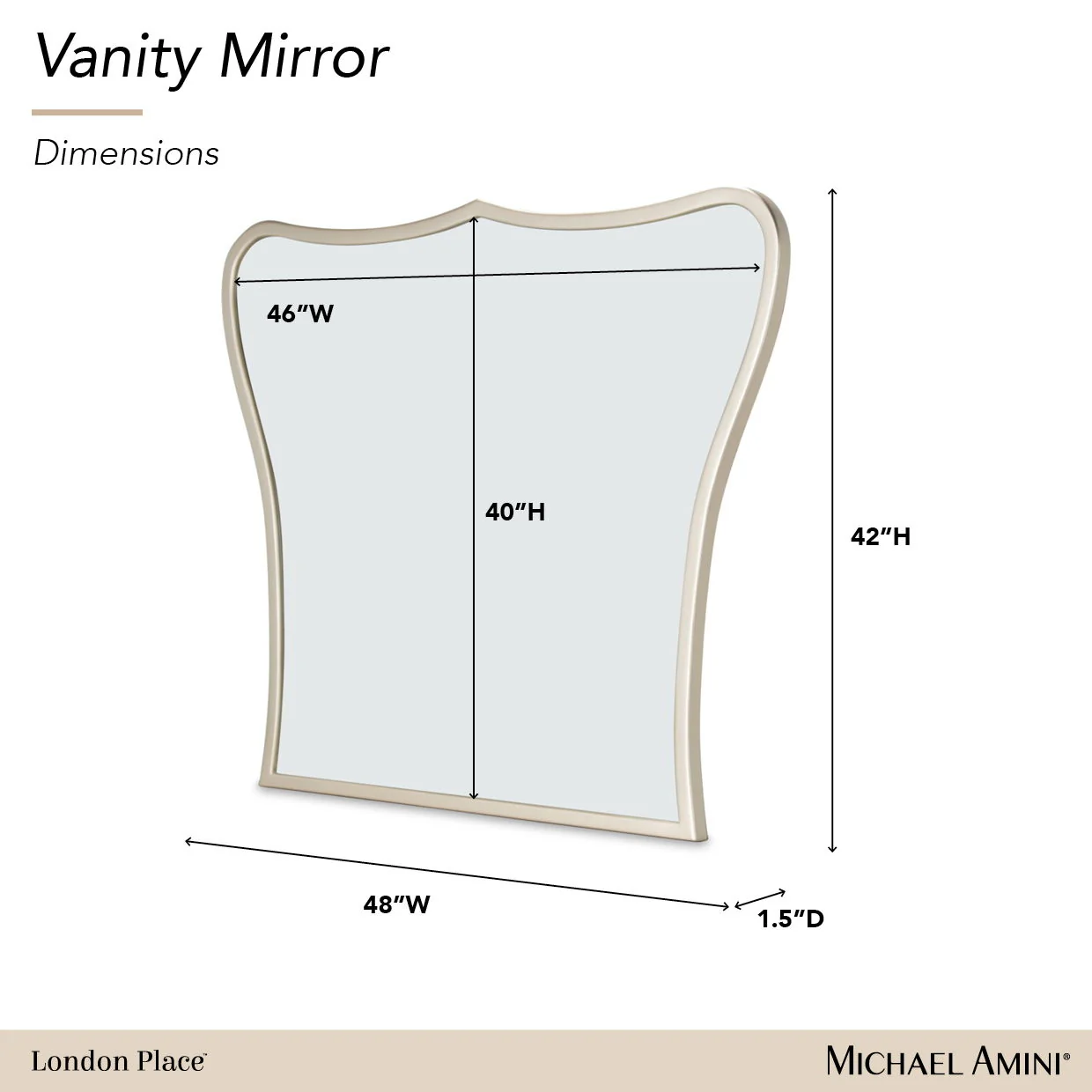 London Place - Vanity Mirror - Creamy Pearl - Image 3