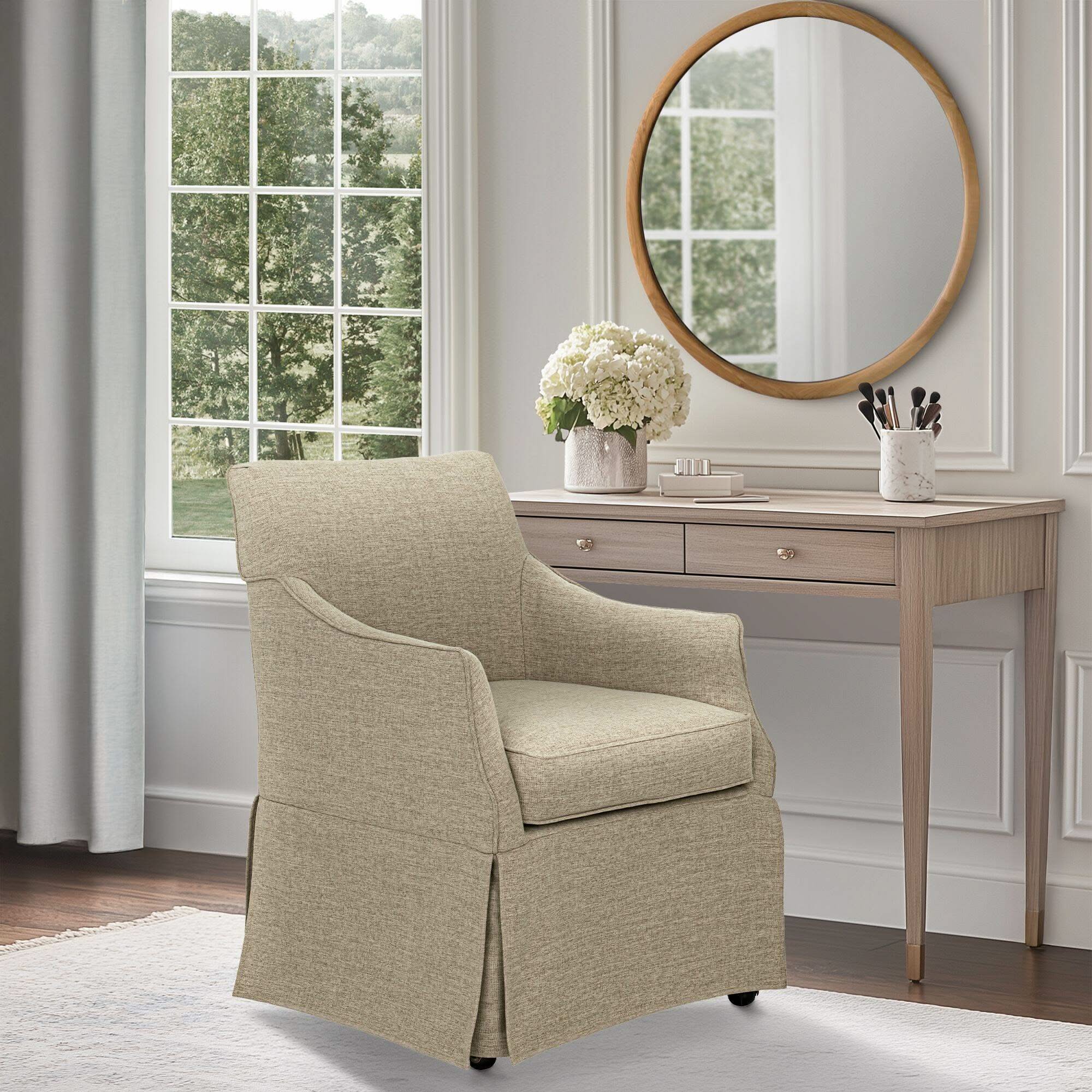 London - Upholstered Skirted Dining Arm Chair - Image 7