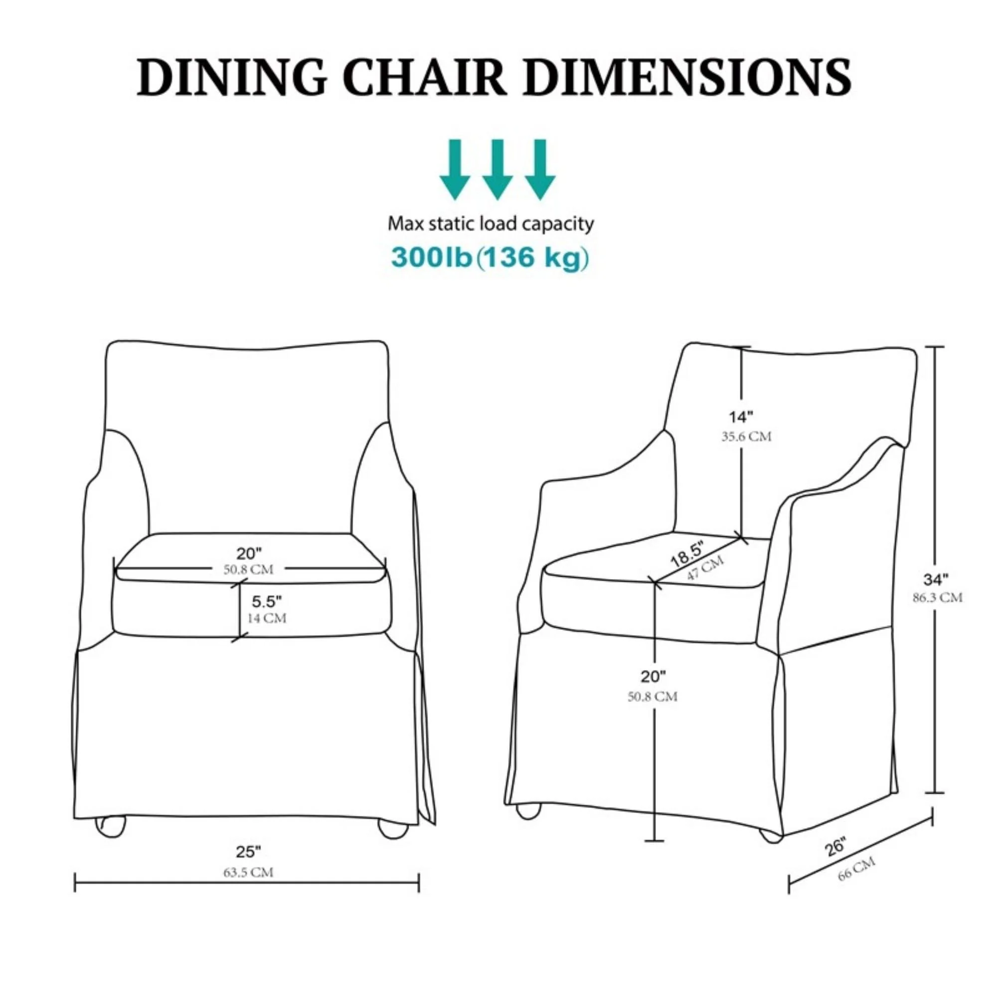 London - Upholstered Skirted Dining Arm Chair - Image 8