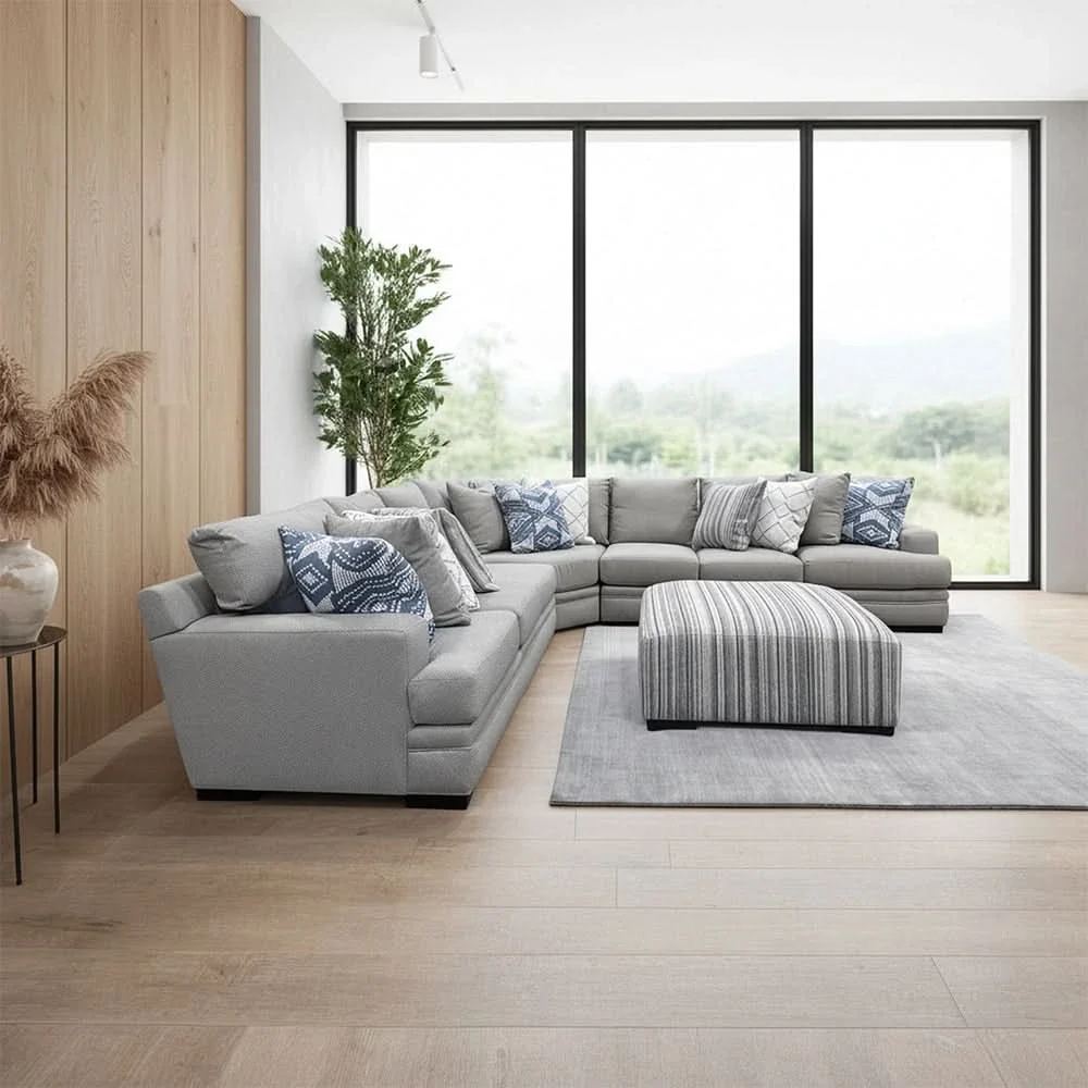 Lonestar Grey Contemporary 3-Piece Sectional with Plush Cushions - Image 3
