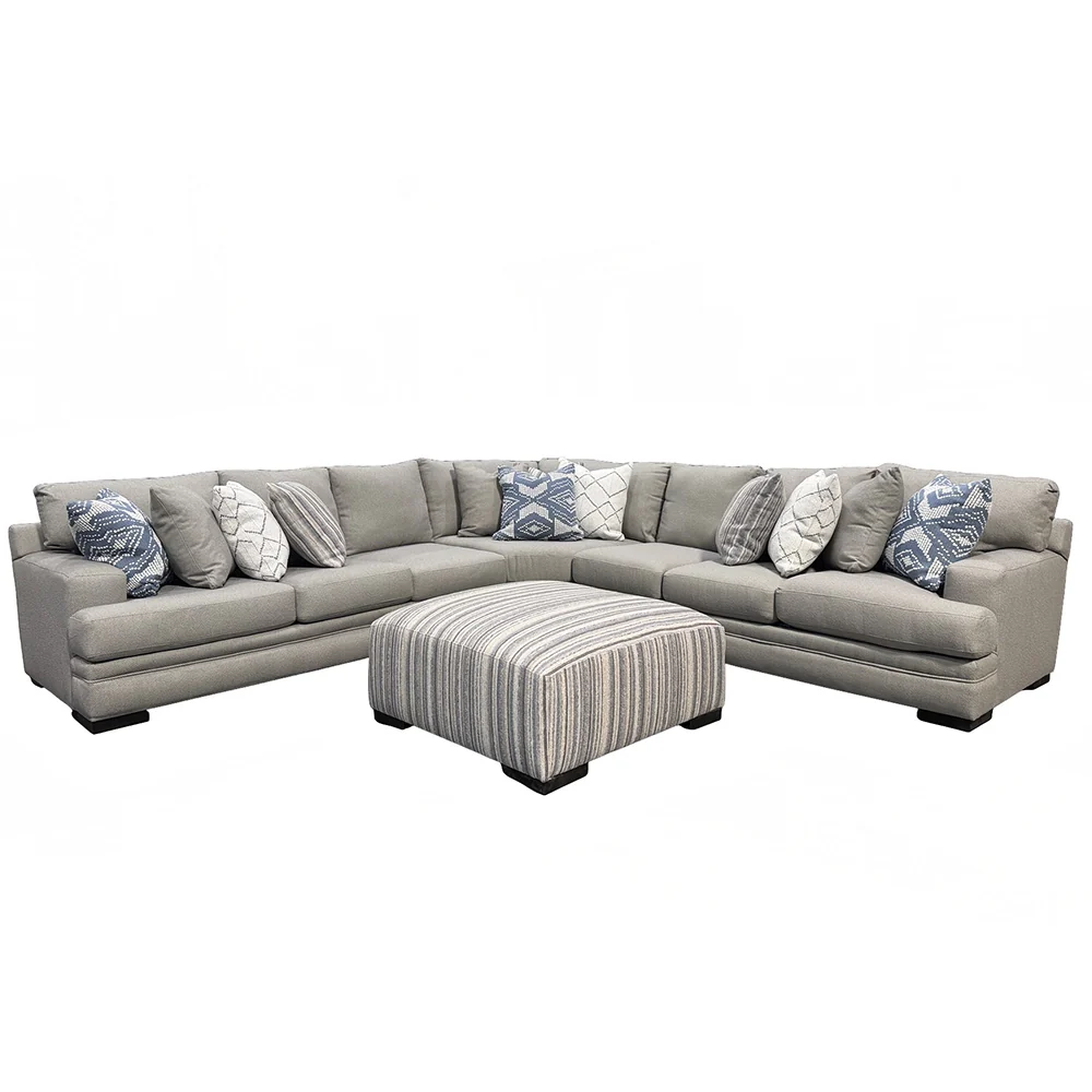 Lonestar Grey Contemporary 3-Piece Sectional with Plush Cushions - Image 5