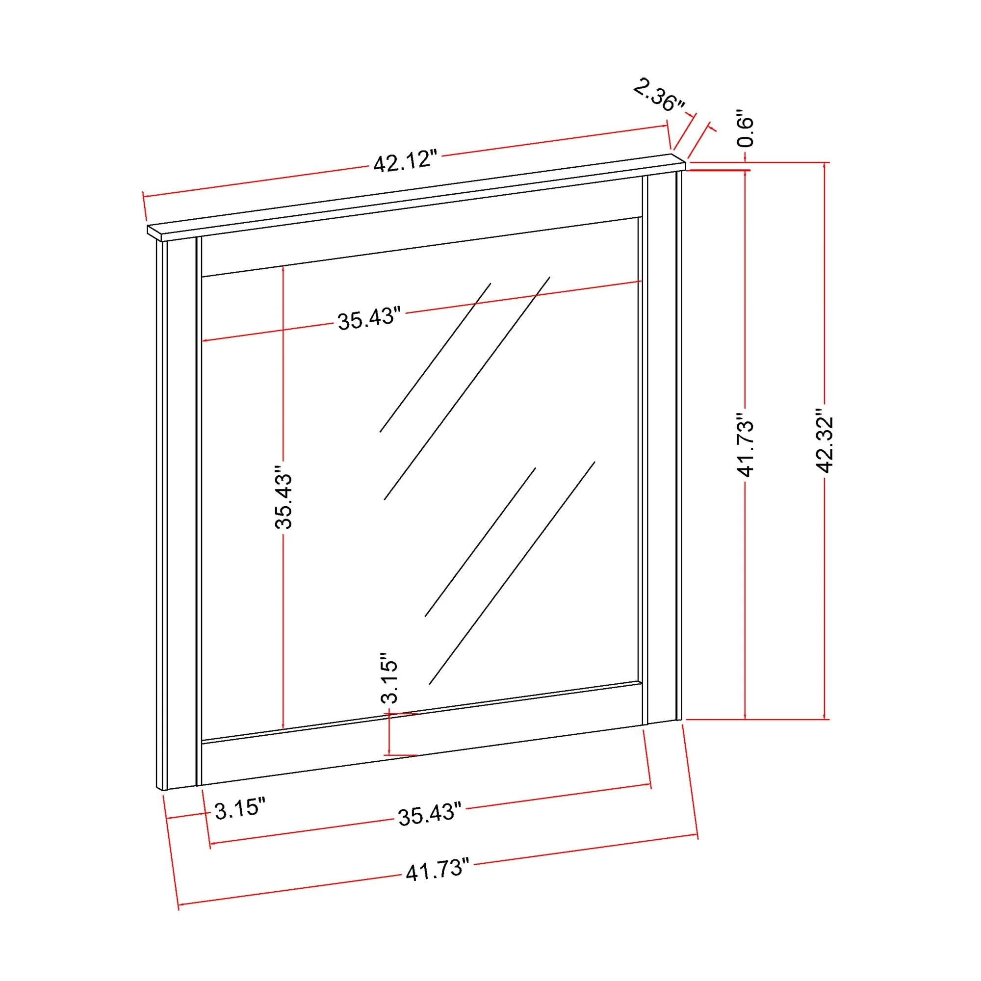 Lorenzo - Large Scale Mirror With Sleek Frame And Glittered Detailing - Silver - Image 4