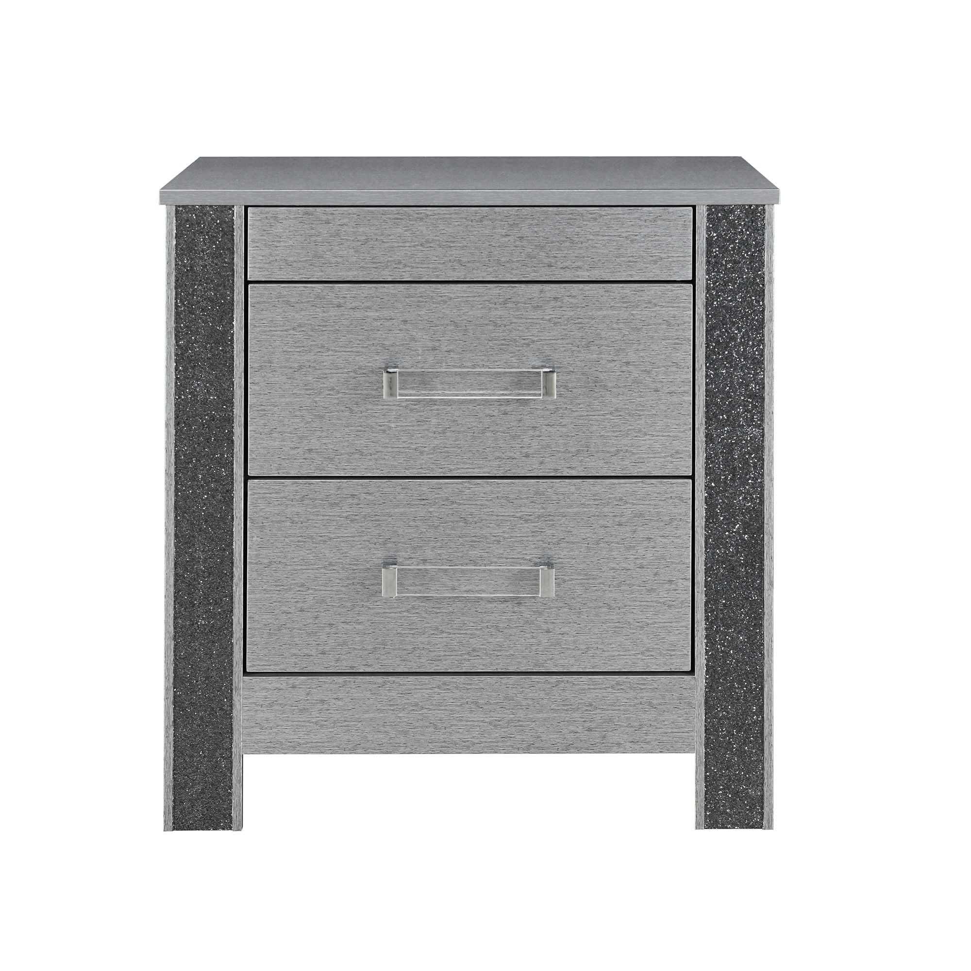Lorenzo - Nightstand With Hidden Compartment And Handles - Silver - Image 3