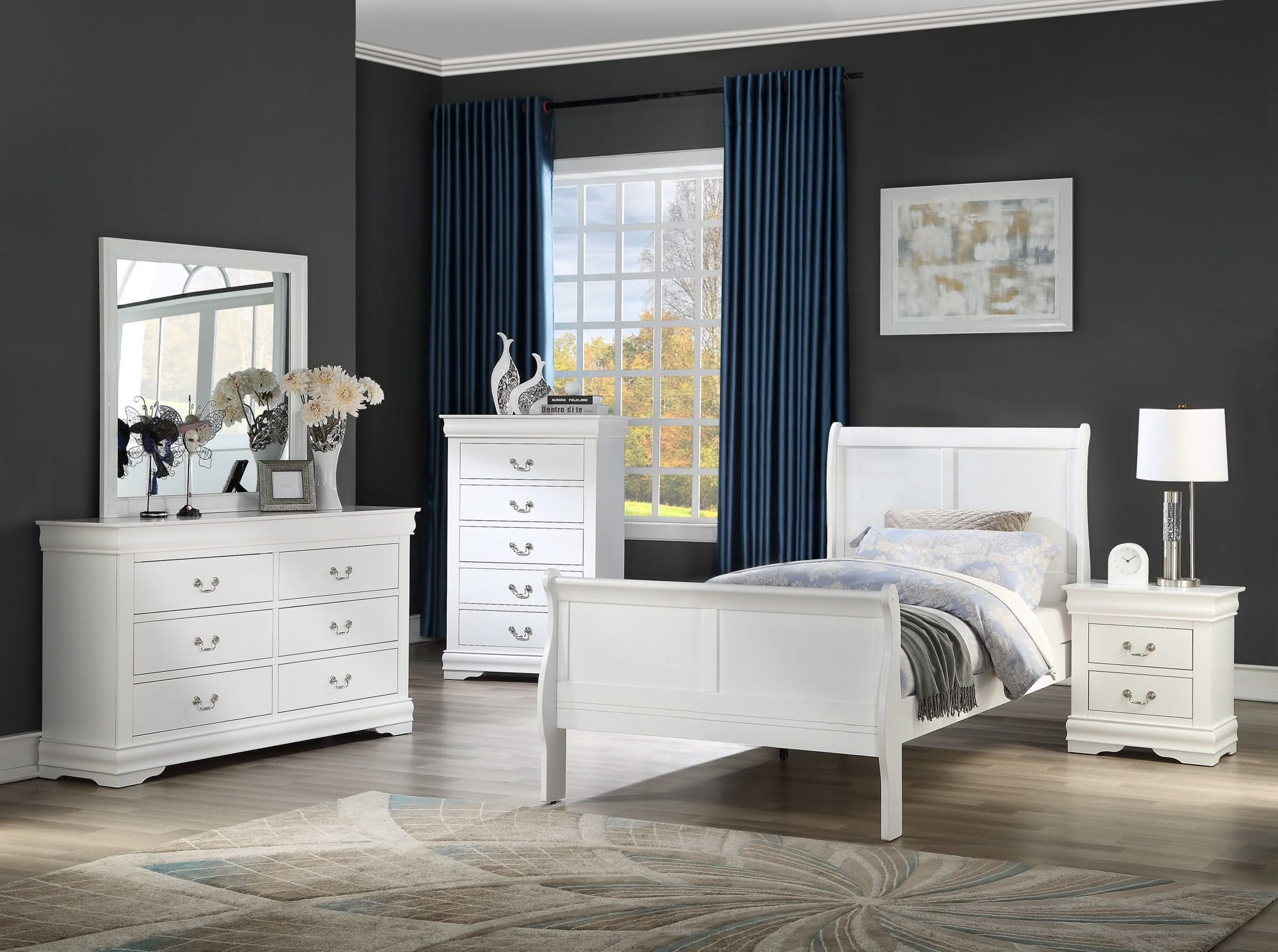Louis Philip - Twin Bed - White - Image 2