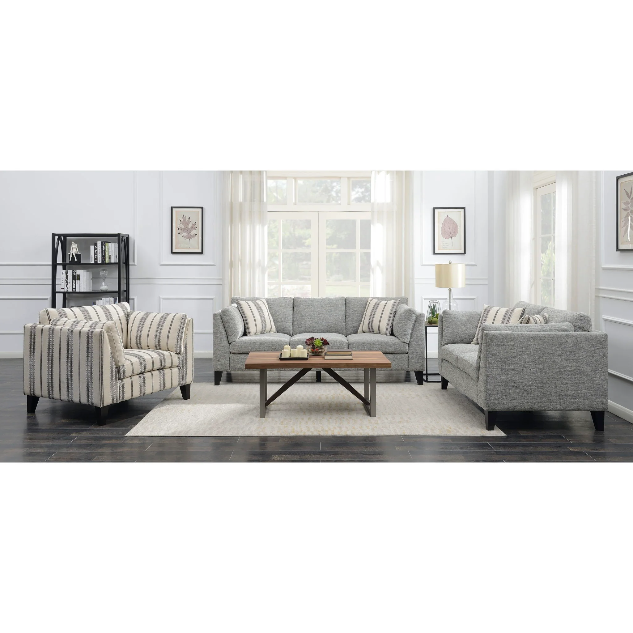Loveseat Sofa With Upholstery - Gray - Image 2