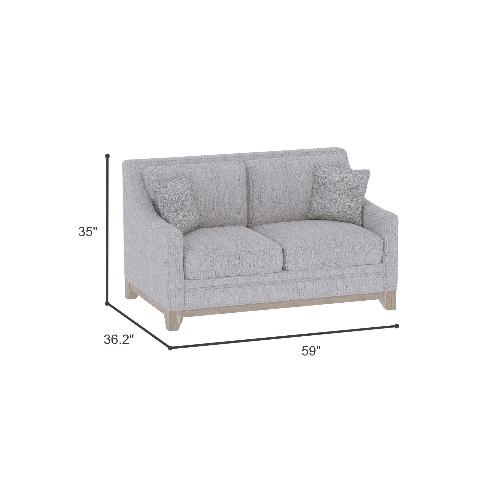 Loveseat With Casual Accent - Gray - Image 2