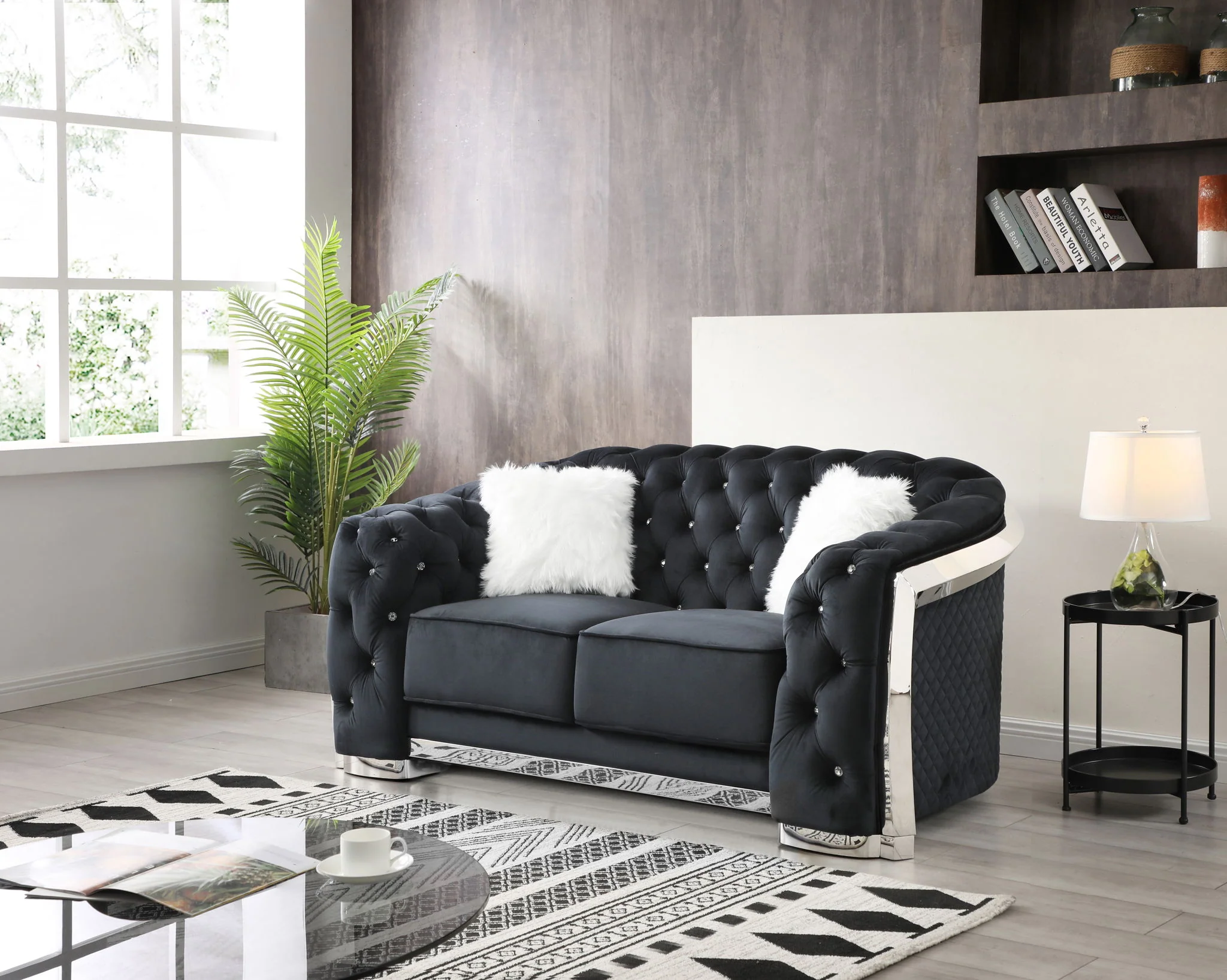 Loveseat With Flared Arms - Image 2