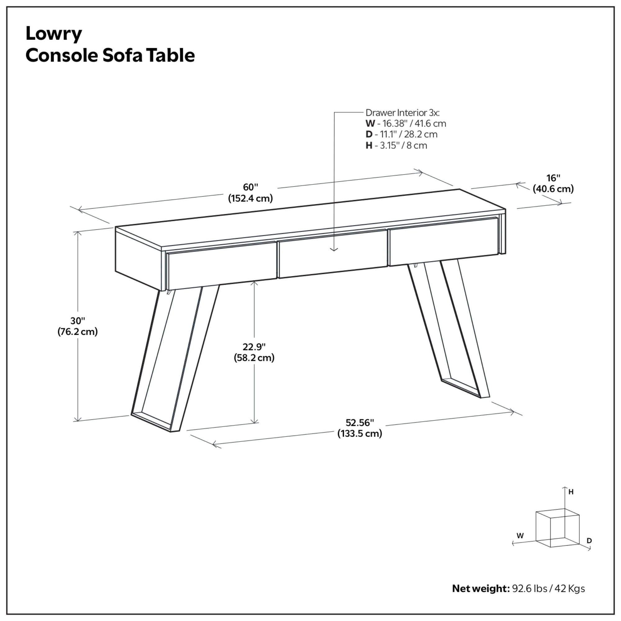 Lowry - Console Sofa Table - Oak - Image 3