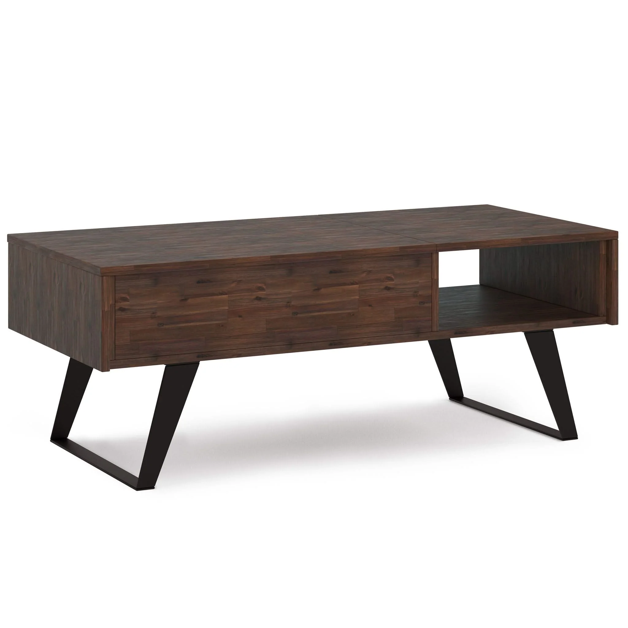 Lowry - Lift Top Coffee Table - Distressed Charcoal Brown - Image 4