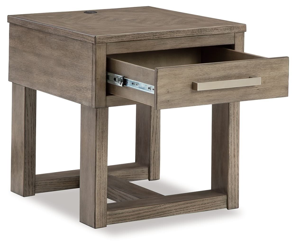 Loyaska - Rectangular End Table - Grayish Brown - Image 4