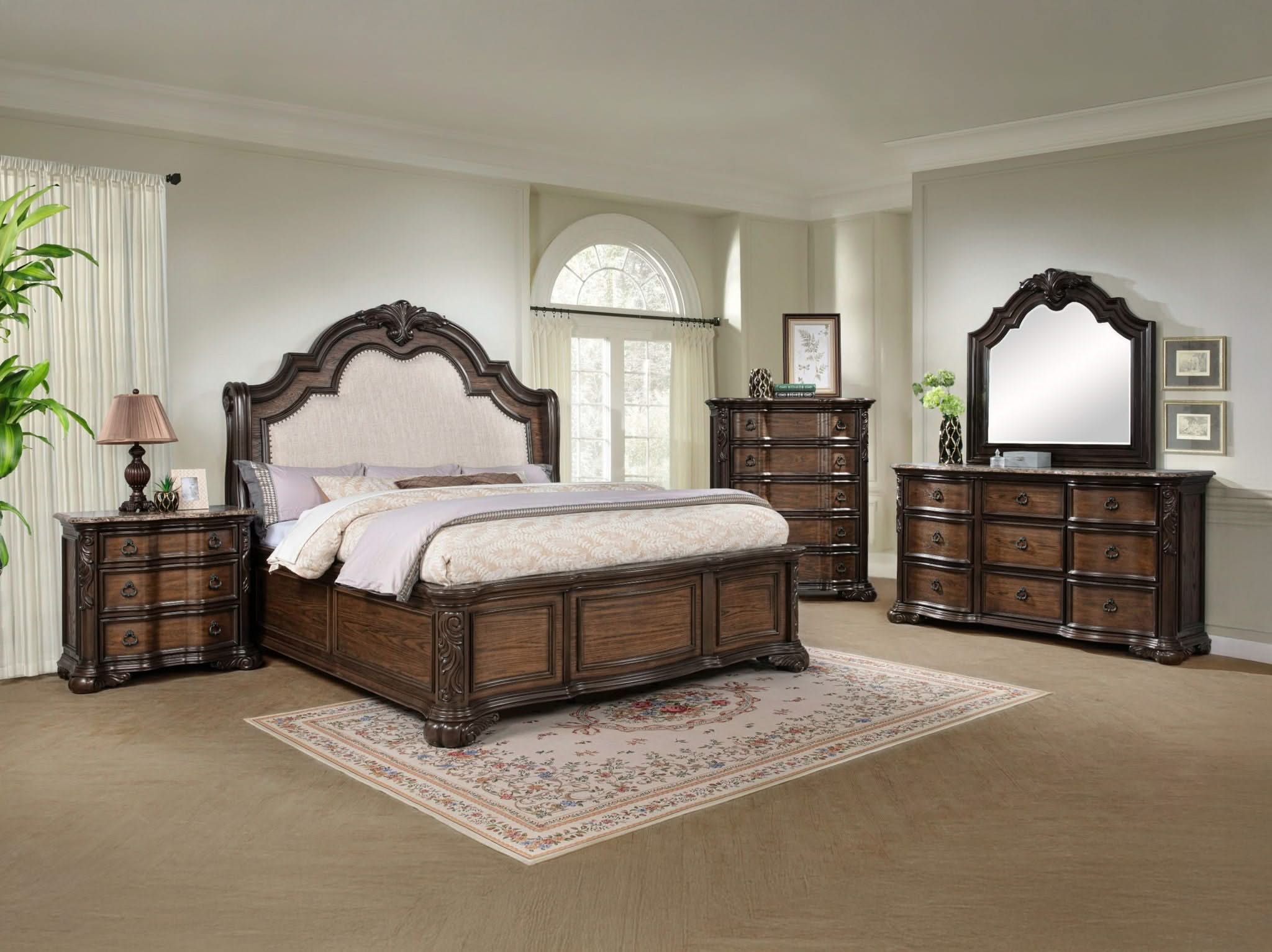 Ludwig - King 5 Piece Bedroom Set - Dark Brown