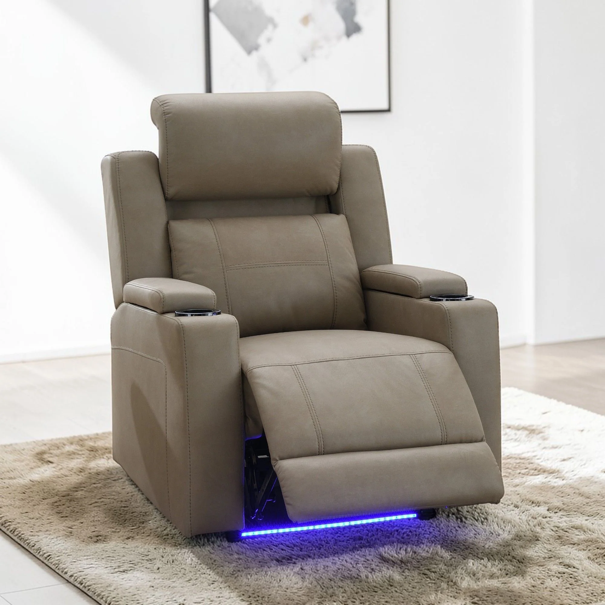 Lugo - Power Motion Recliner With Cup Holder - Camel - Image 4