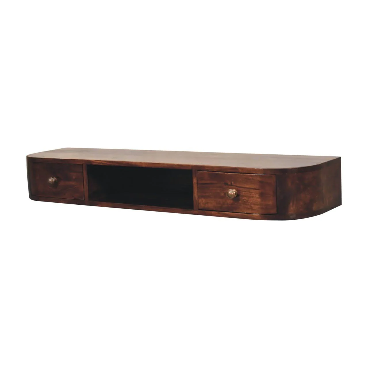 Lunar - Floating Console With 2 Drawer - Chestnut - Image 4
