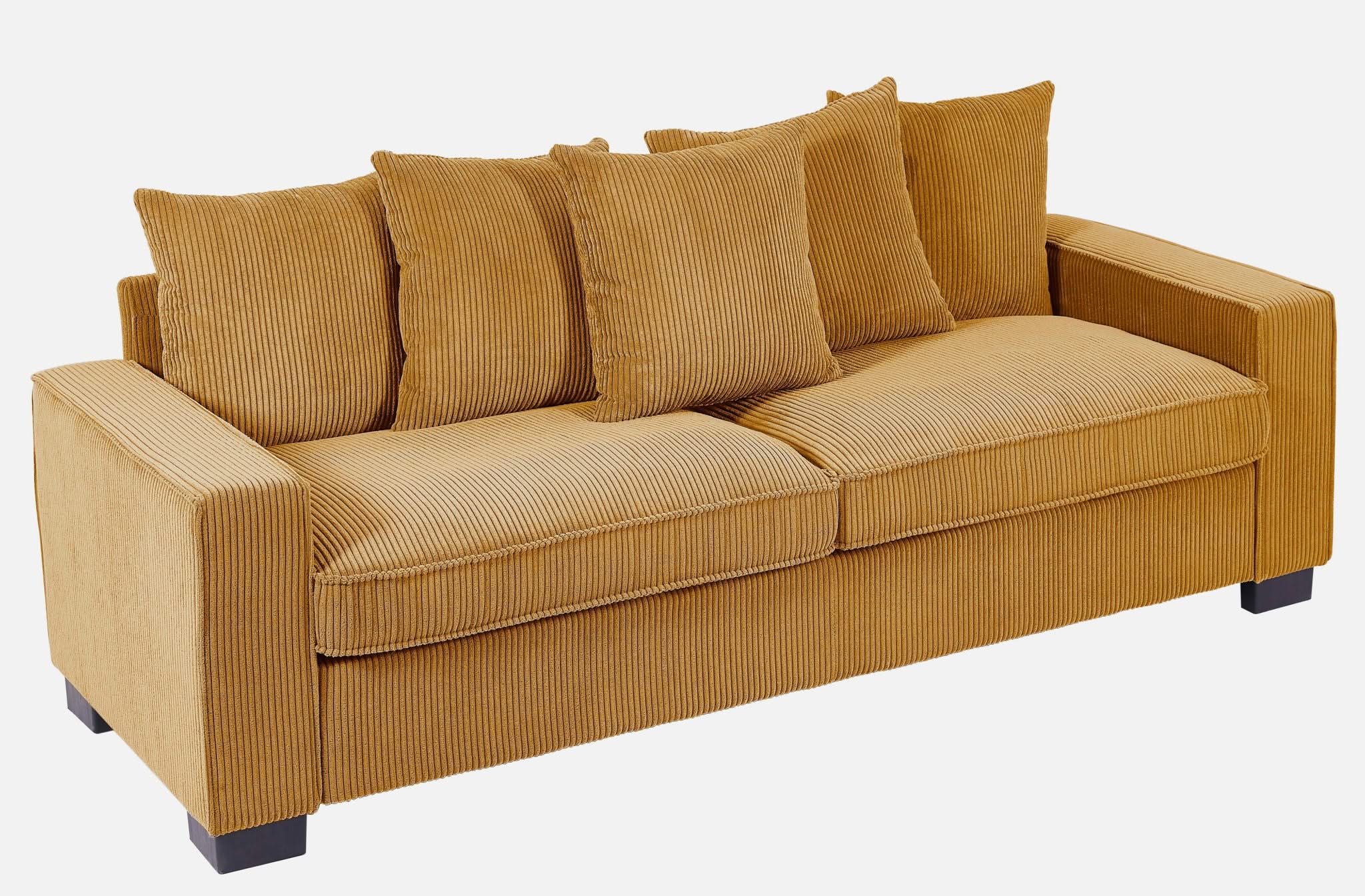 Luxe Sofa With 5 Matching Toss Pillows, Sleek Design, Spacious And Comfortable 3 Seater Couch - Image 12