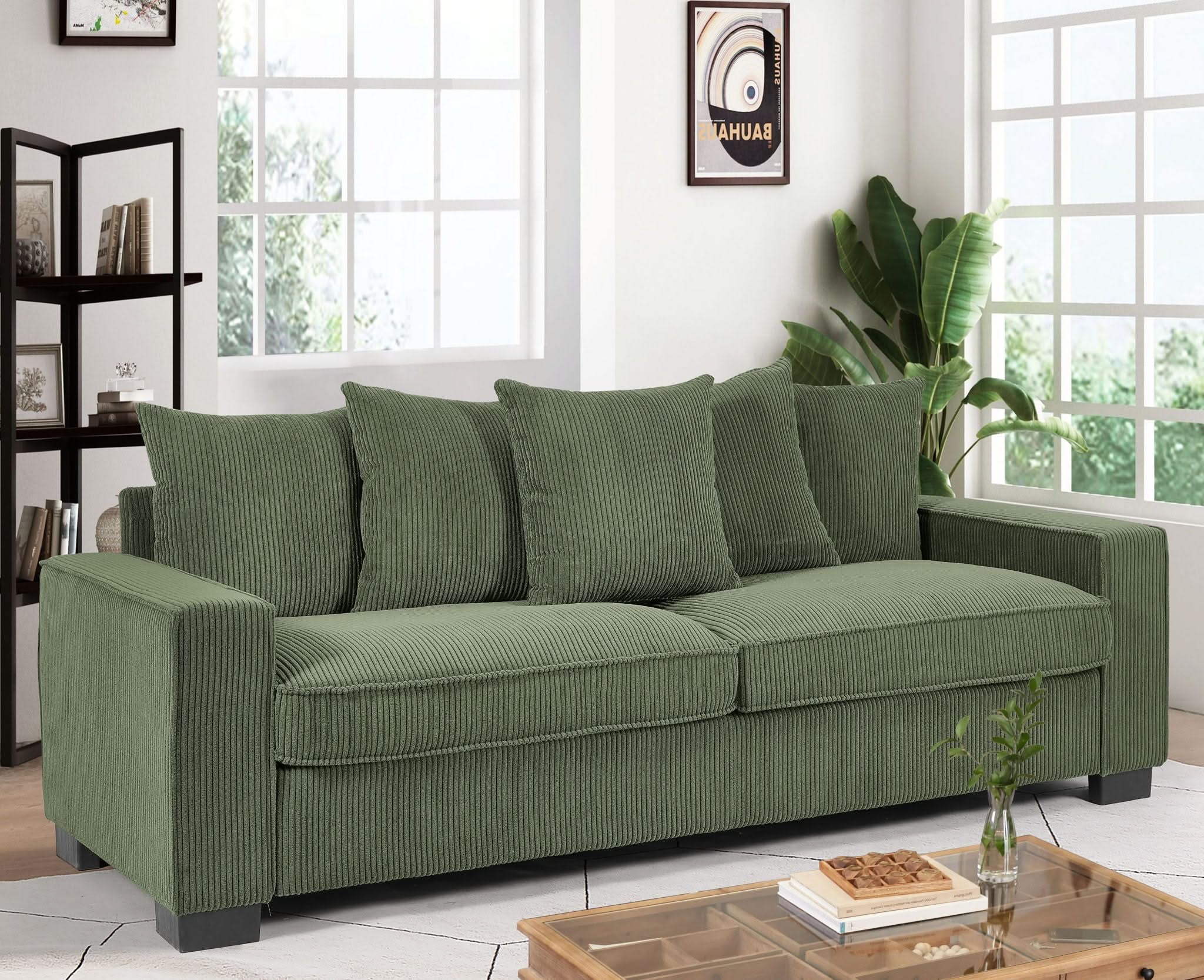 Luxe Sofa With 5 Matching Toss Pillows, Sleek Design, Spacious And Comfortable 3 Seater Couch - Image 16