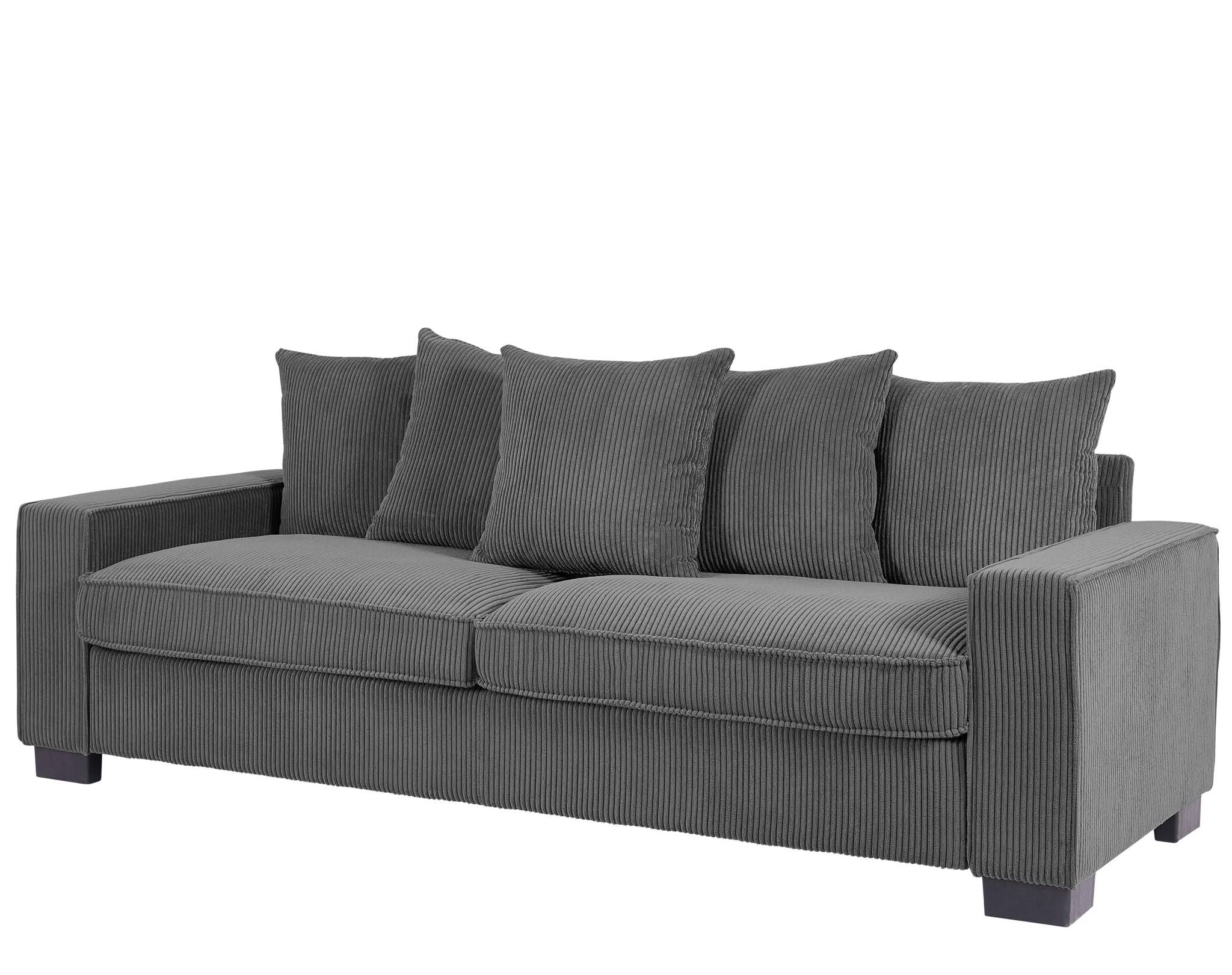 Luxe Sofa With 5 Matching Toss Pillows, Sleek Design, Spacious And Comfortable 3 Seater Couch - Image 9