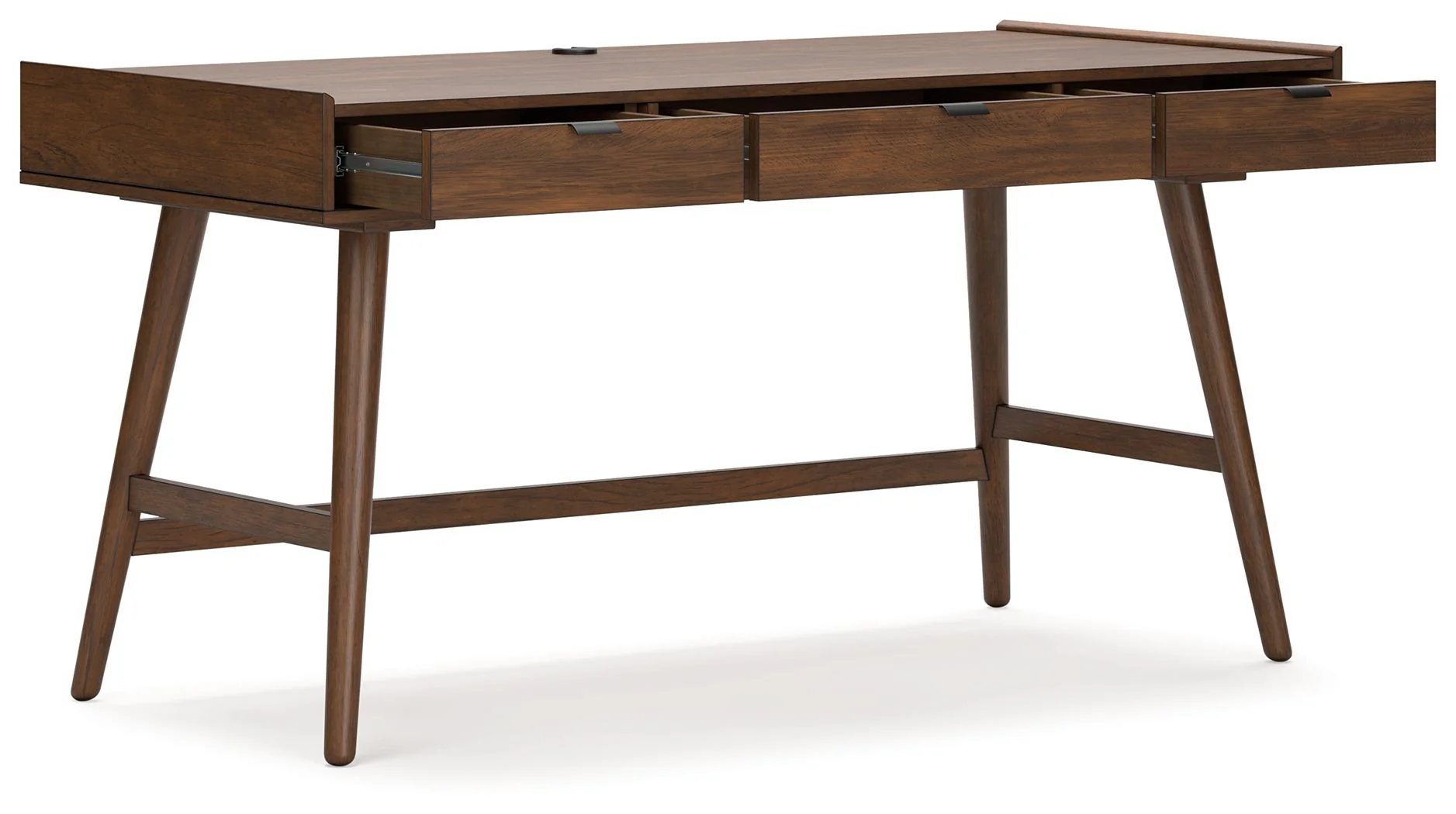 Lyncott - 3 Pc. - Home Office Desk, Chair, Bookcase - Brown - Image 2