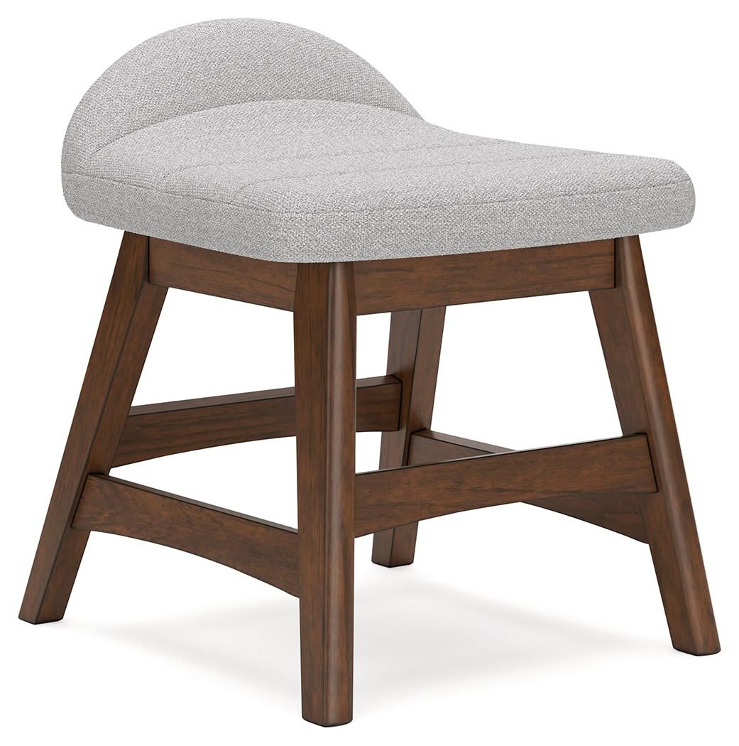 Lyncott - Home Office Desk Chair - Light Gray / Brown - Image 3