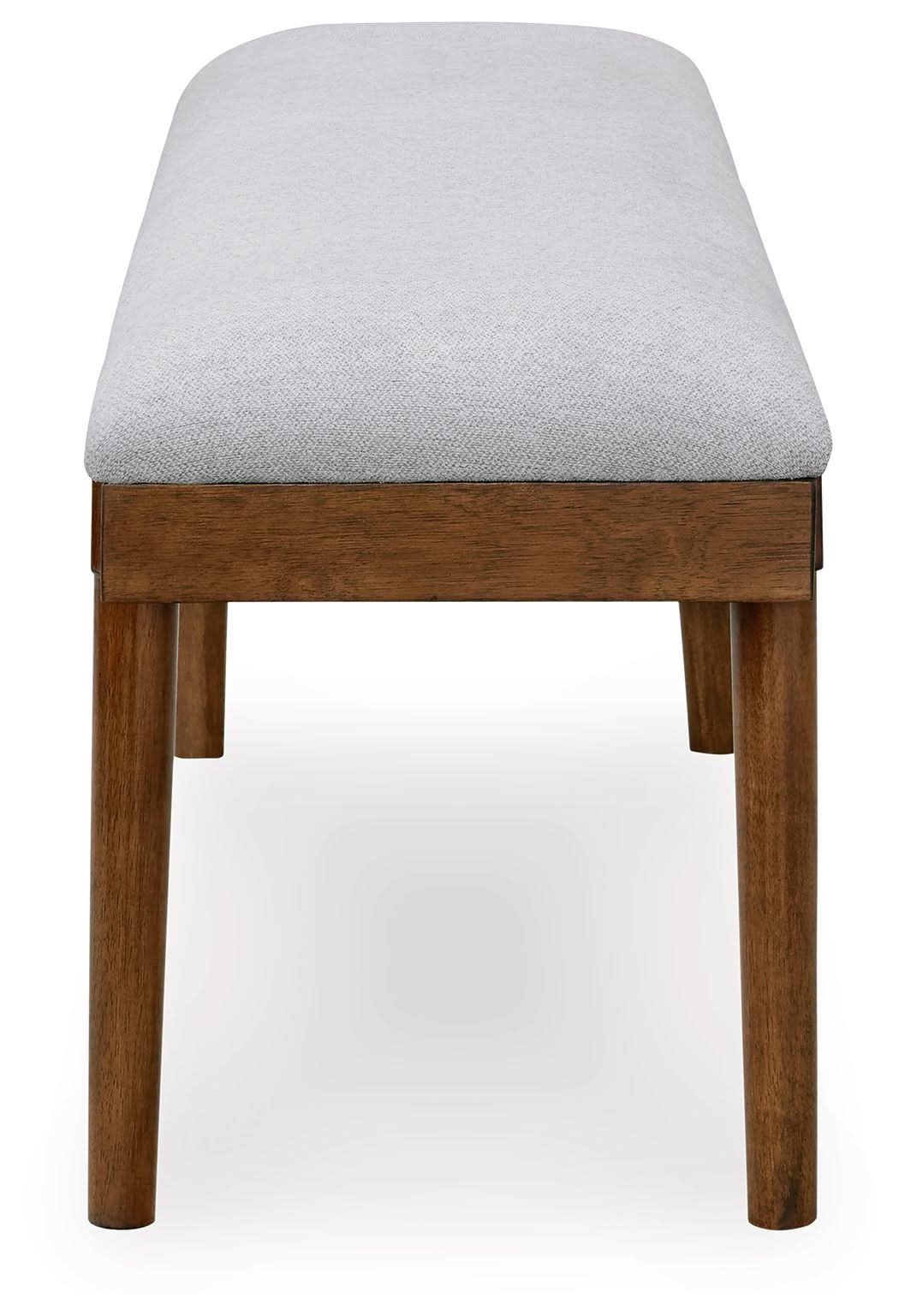 Lyncott - Large Upholstered Dining Room Bench - Gray / Brown - Image 4