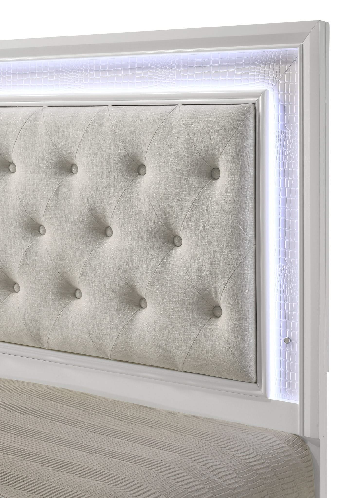 Lyssa - Queen Bed With LED - Oat / Frost - Image 4