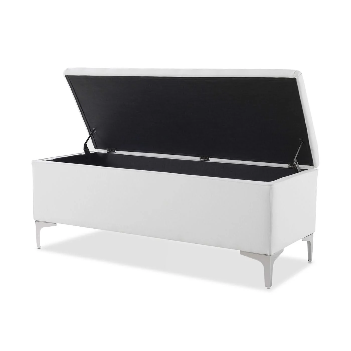 Madelyn - Modern Storage Bench - Bright White Dye - Image 3