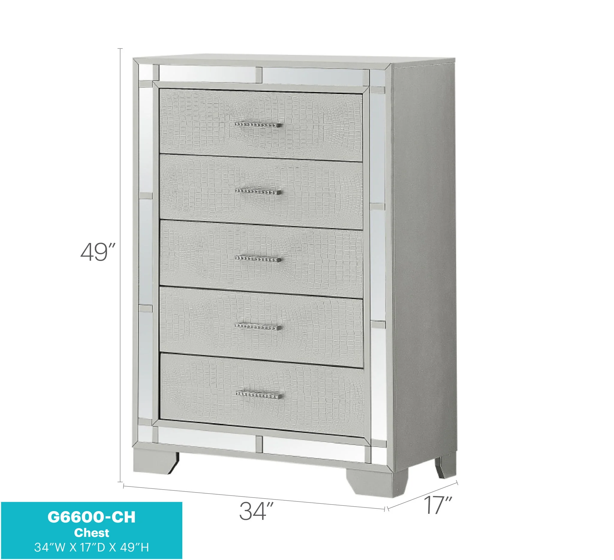 Madison - Chest - Silver Champagne - Image 4