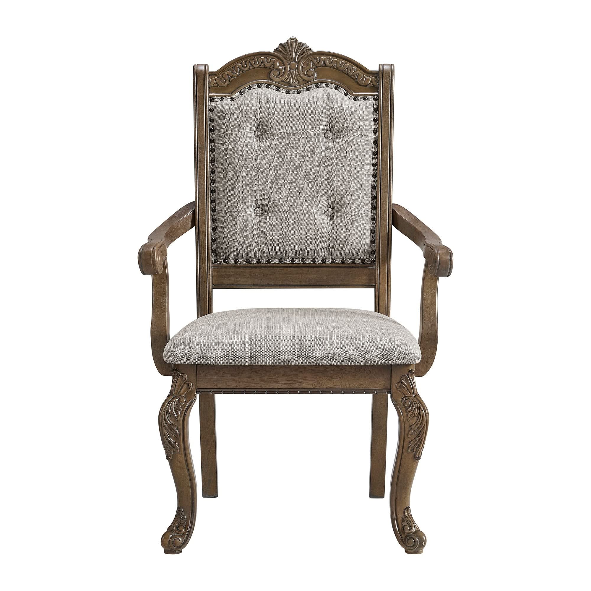 Madison Park - Dining Arm Chair (Set of 2) - Walnut / Beige - Image 2