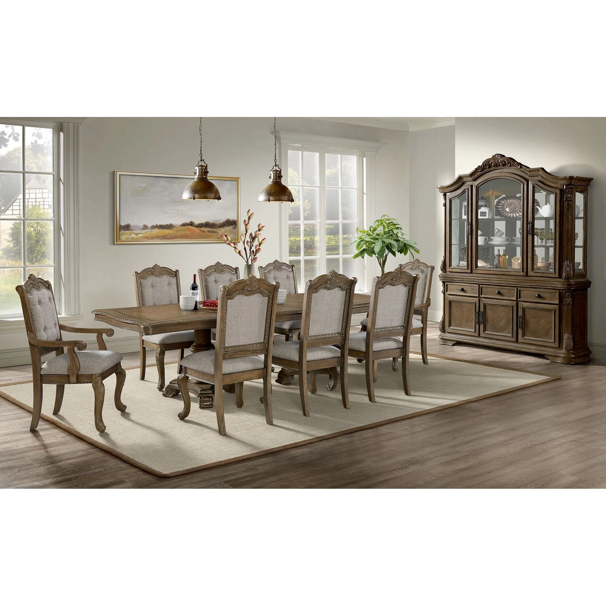 Madison Park - Server & Hutch With Led - Walnut - Image 2