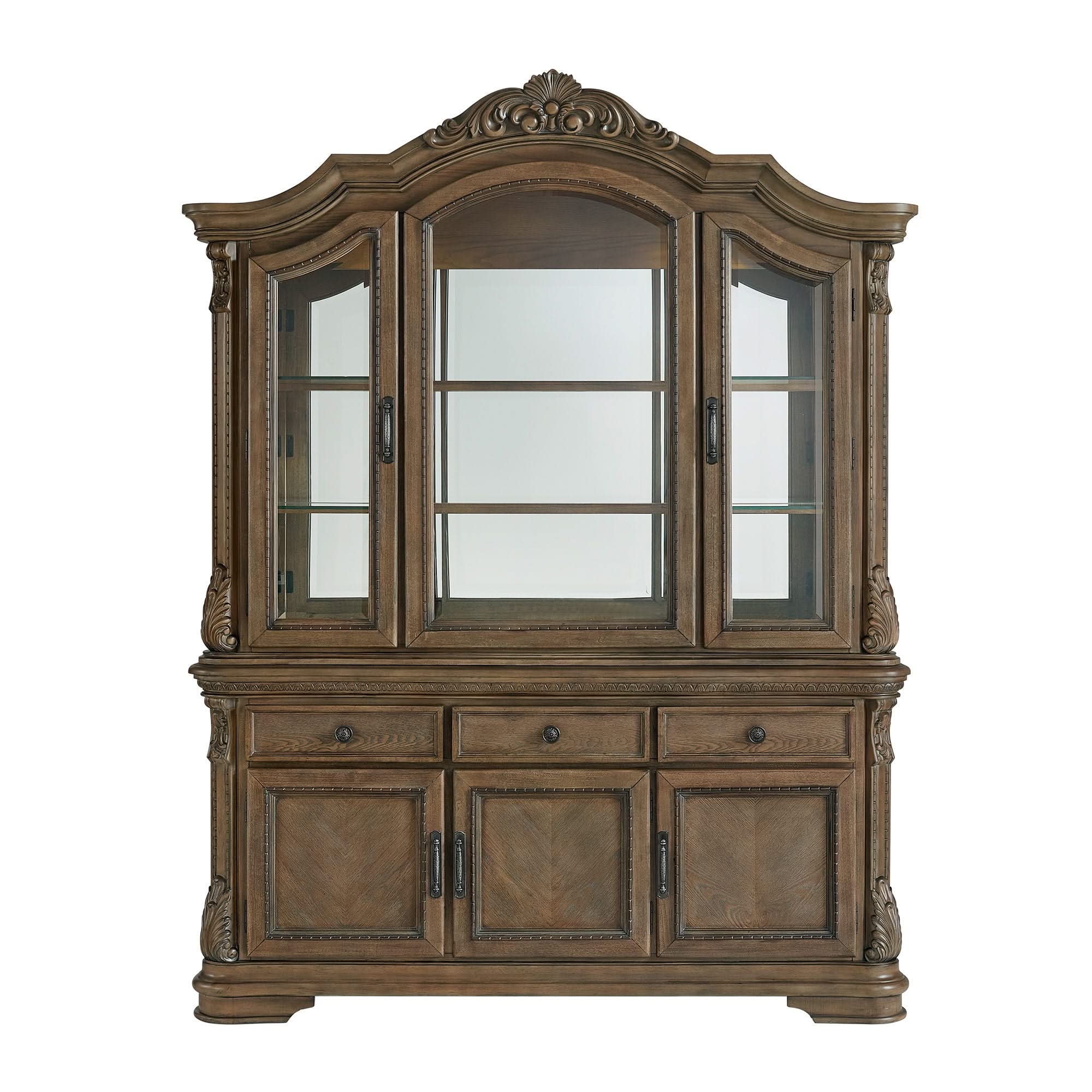 Madison Park - Server & Hutch With Led - Walnut - Image 4