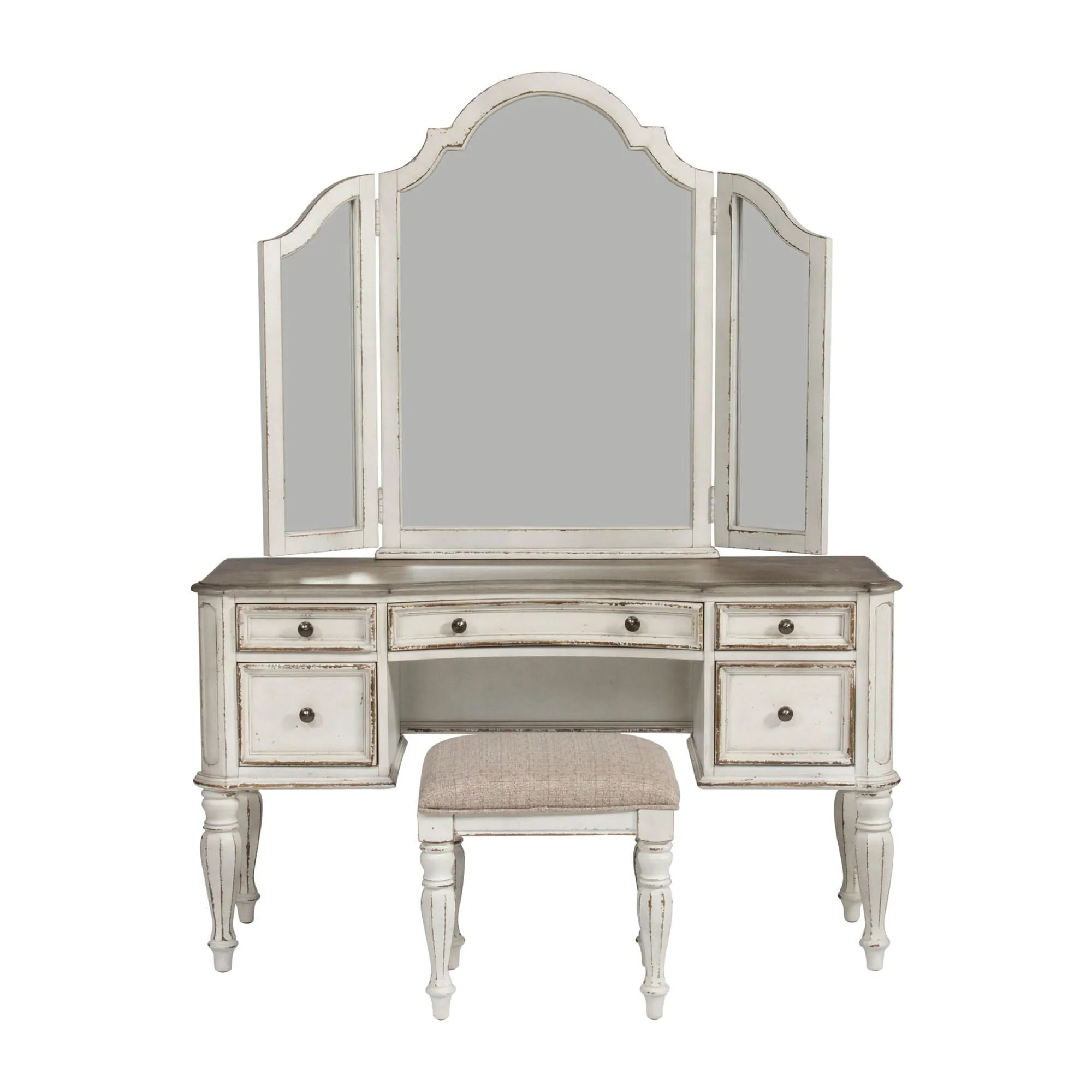 Magnolia Manor - 3 Piece Vanity Set - Antique White - Image 3