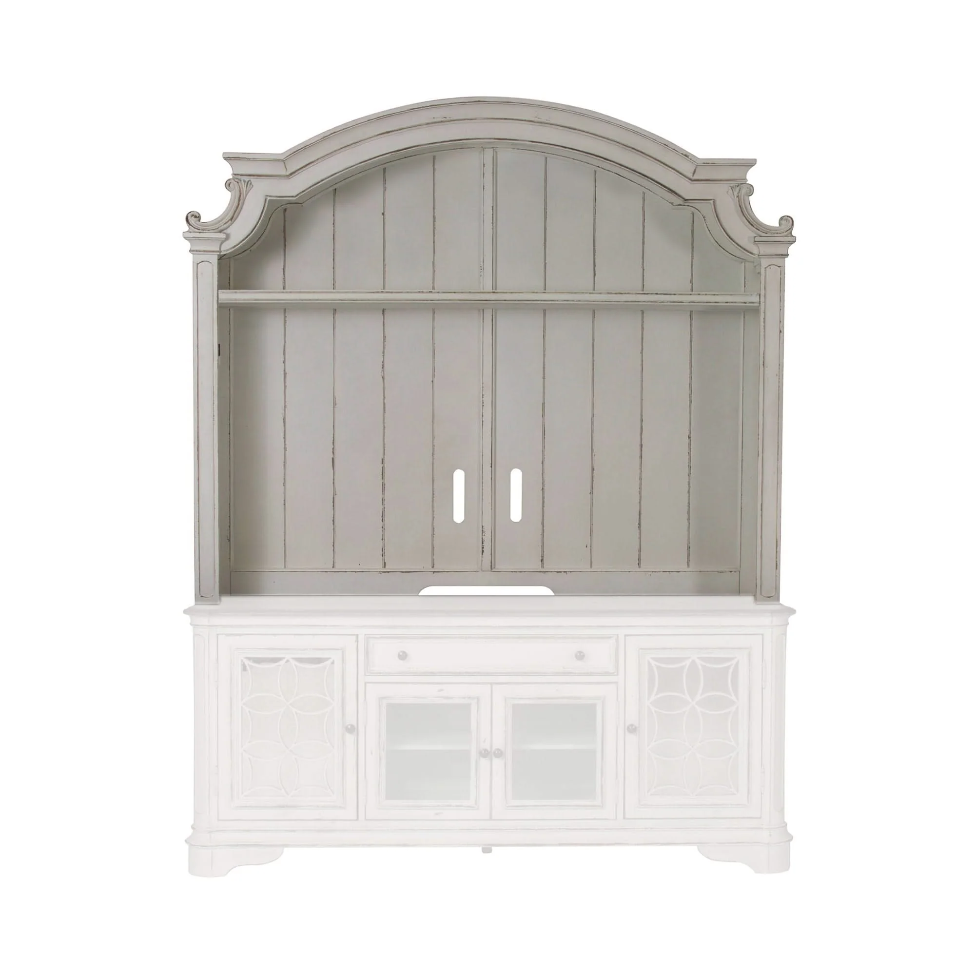 Magnolia Manor - Arched Entertainment Hutch - Antique White - Image 2