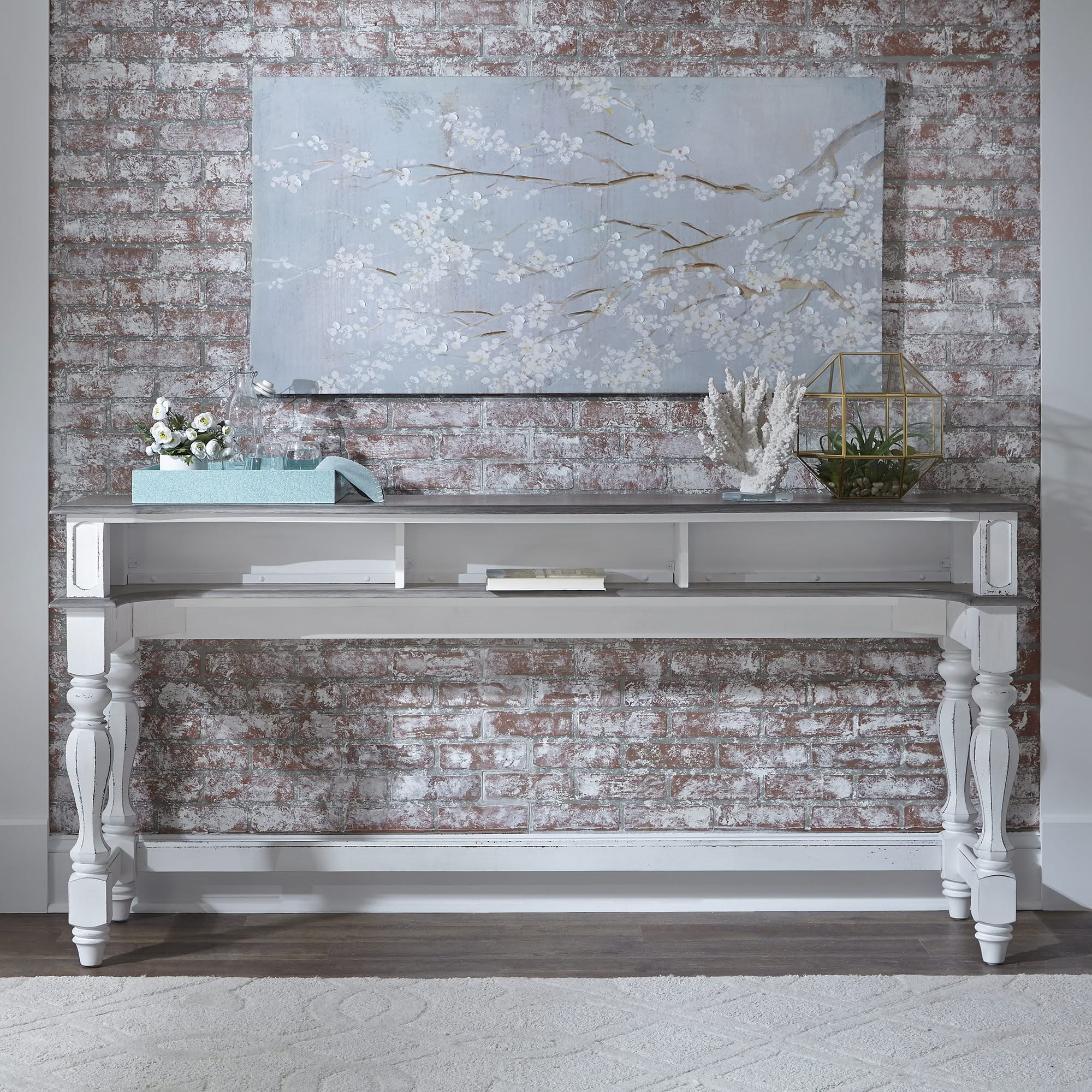 Magnolia Manor - Console Bar Table - Antique White - Image 3