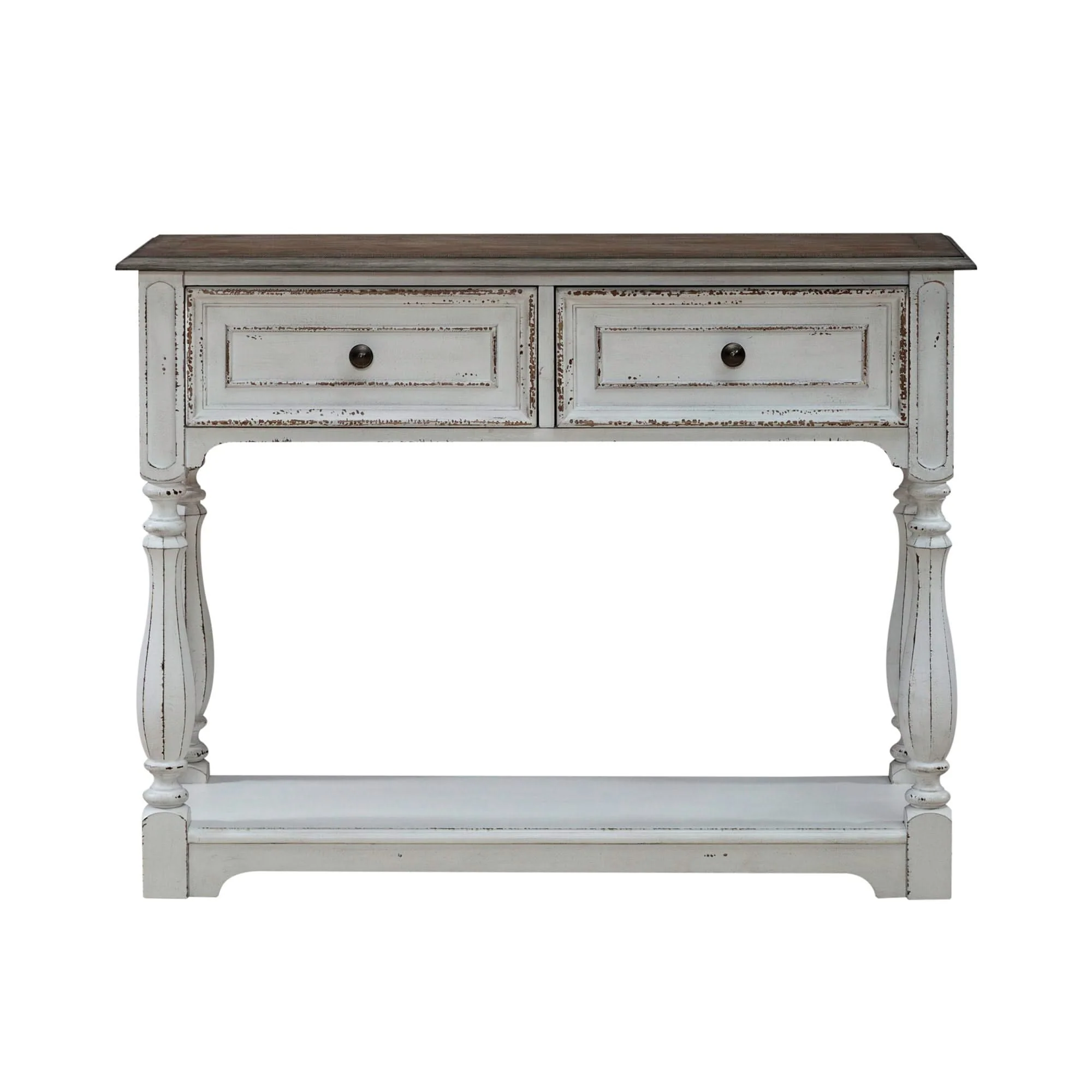 Magnolia Manor - Hall Console Bottom With Shelf For Display & Storage - Antique White - Image 3