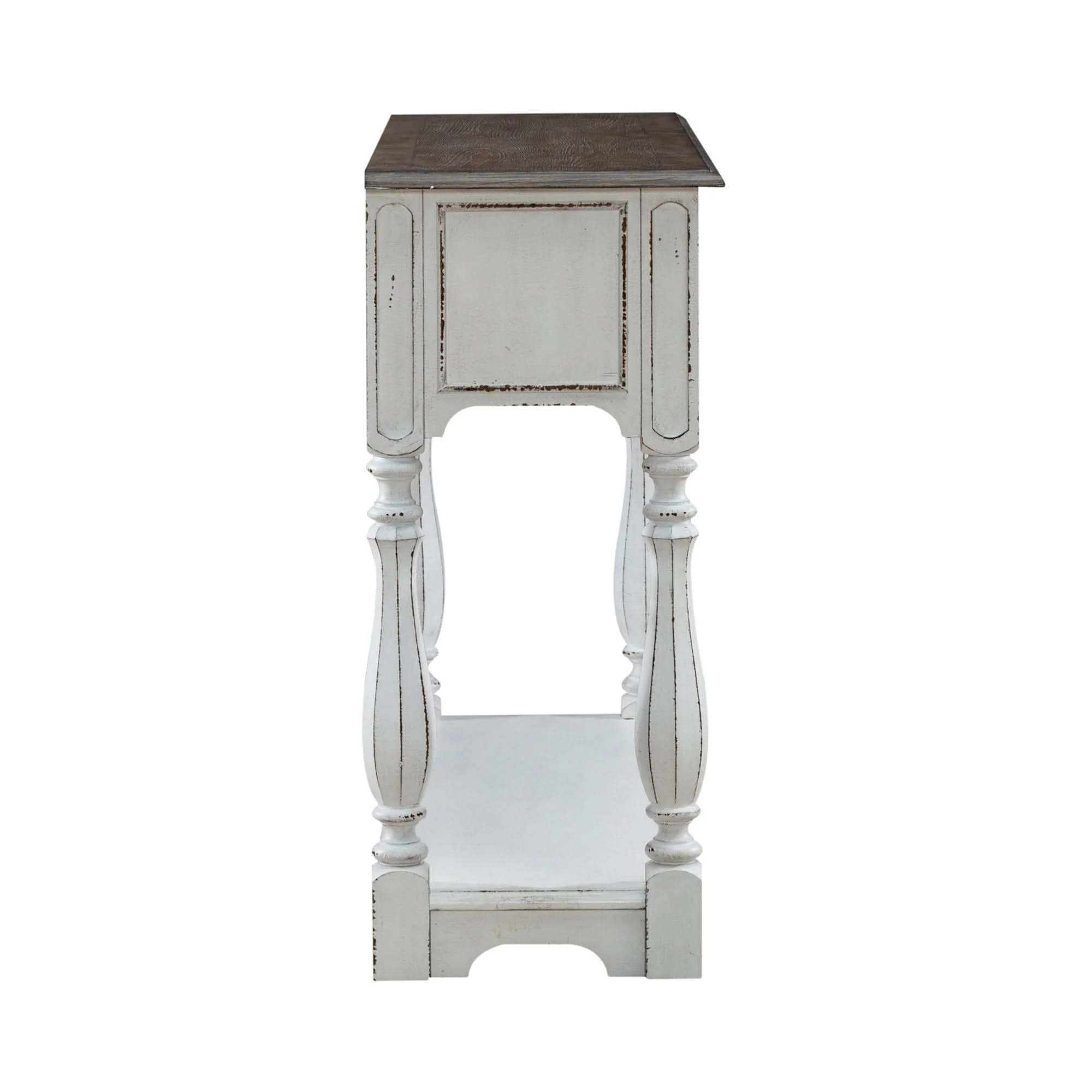 Magnolia Manor - Hall Console Bottom With Shelf For Display & Storage - Antique White - Image 4