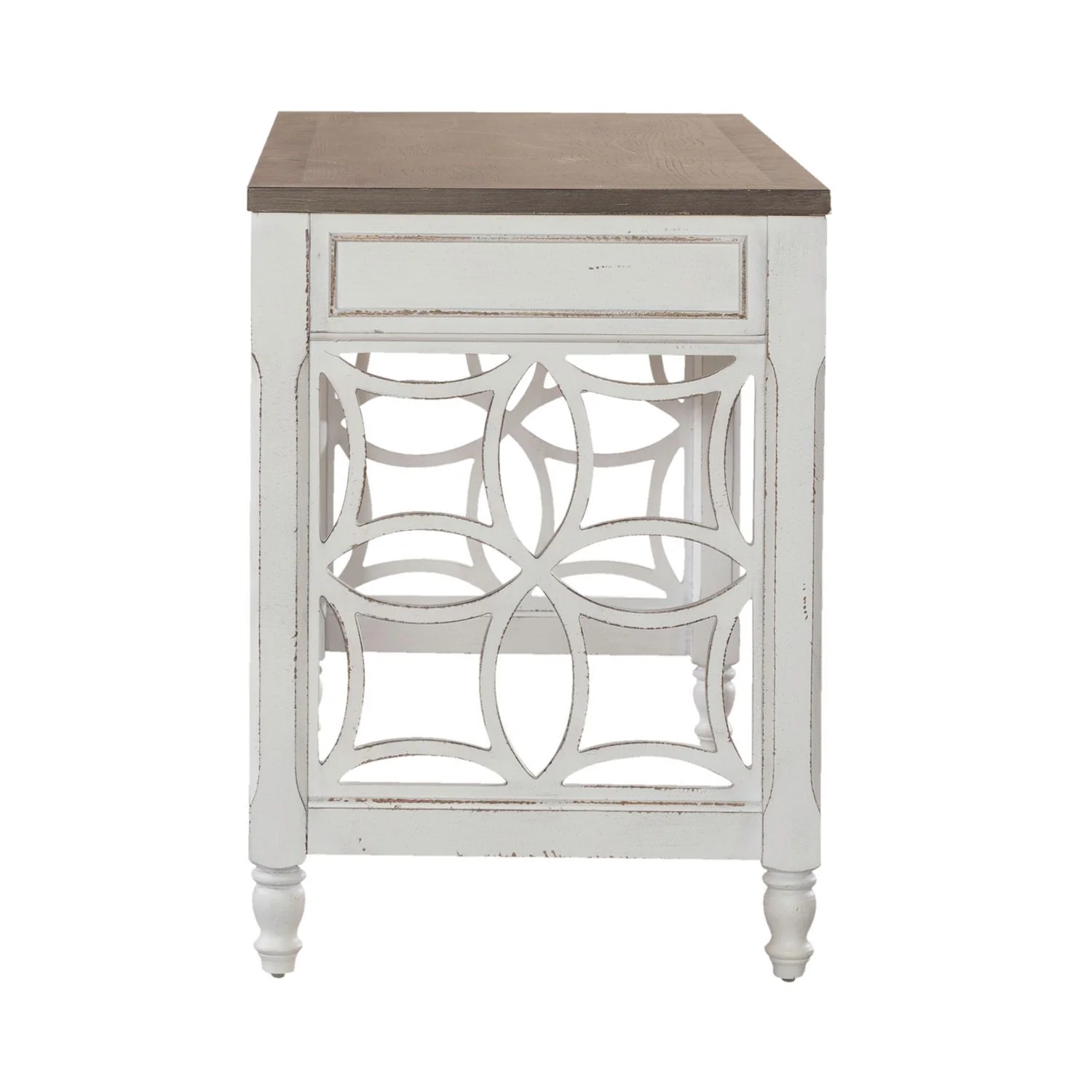 Magnolia Manor - L Writing Desk - Antique White - Image 3
