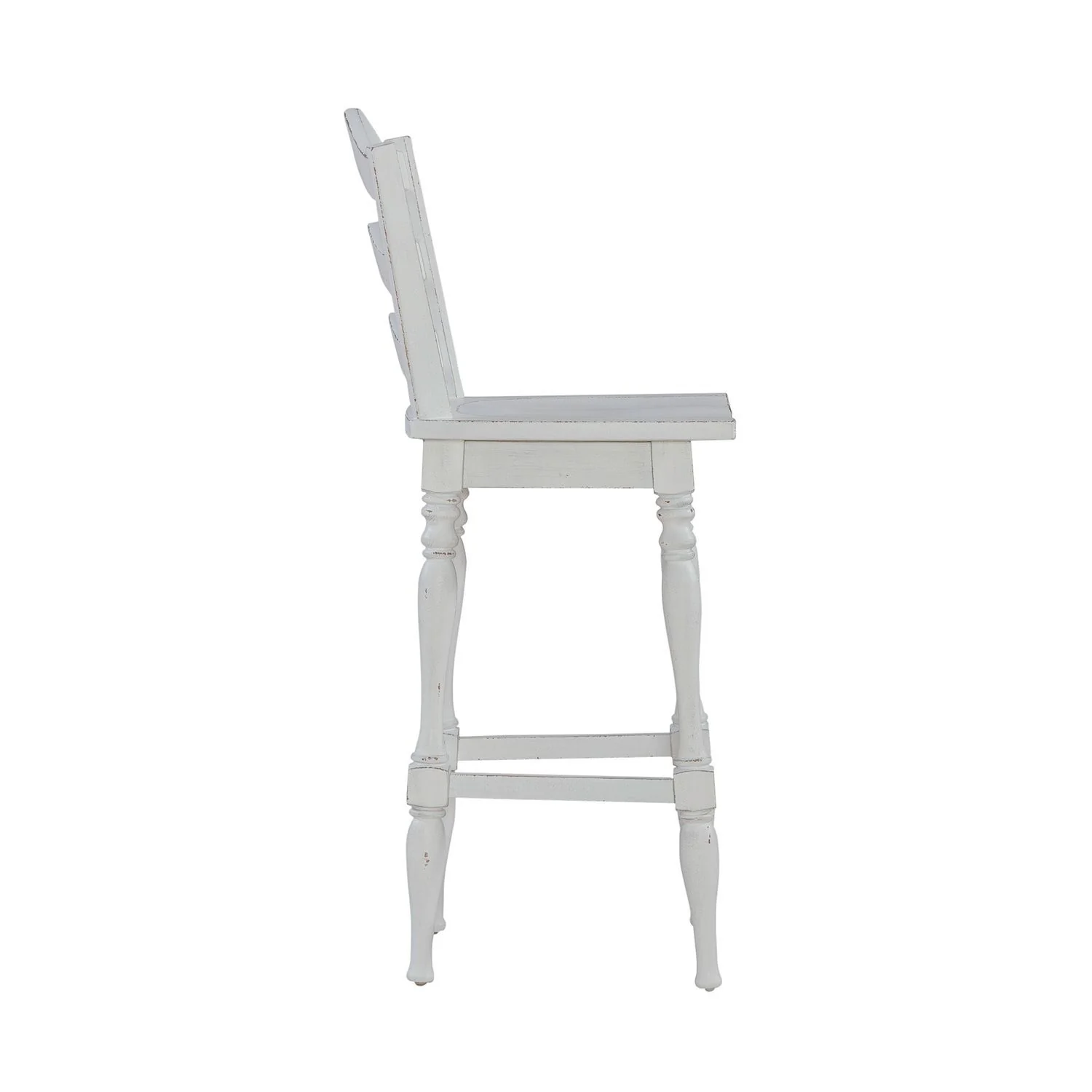 Magnolia Manor - Ladderback Swivel Bar Stool - Antique White - Image 2